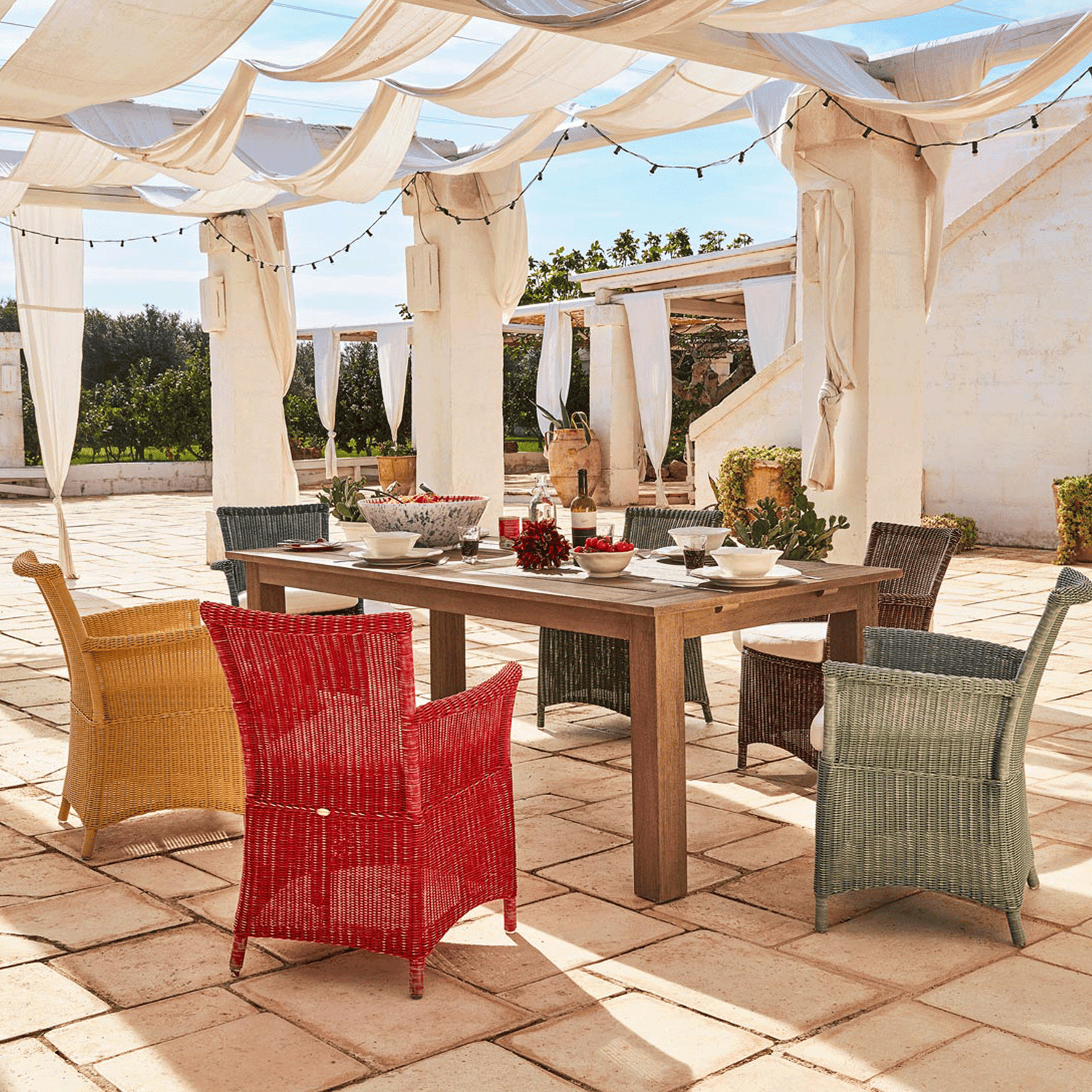 Unopiù Capri – Loungesessel WaProLace® Aluminium, Frontansicht