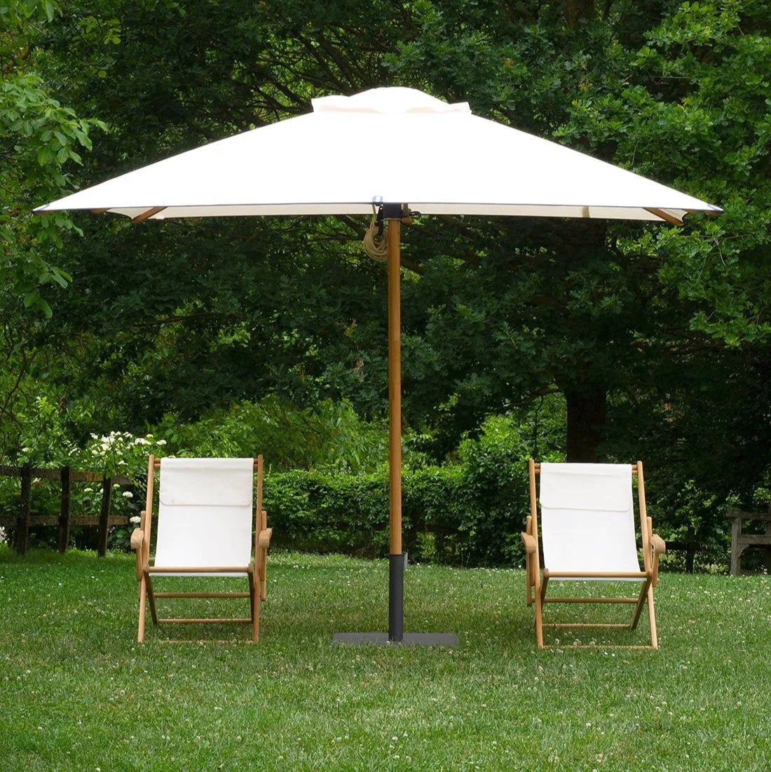 Unopiù Damian Sonnenschirm 300×300 cm – Eschenholz, natur mit Paspelierung
