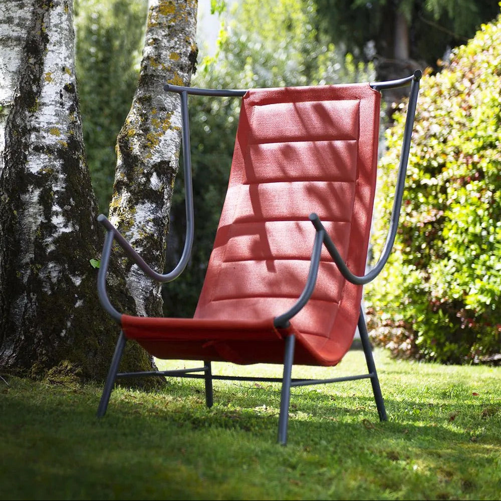 Unopiù Nanda – Loungestuhl Graphit/Rot