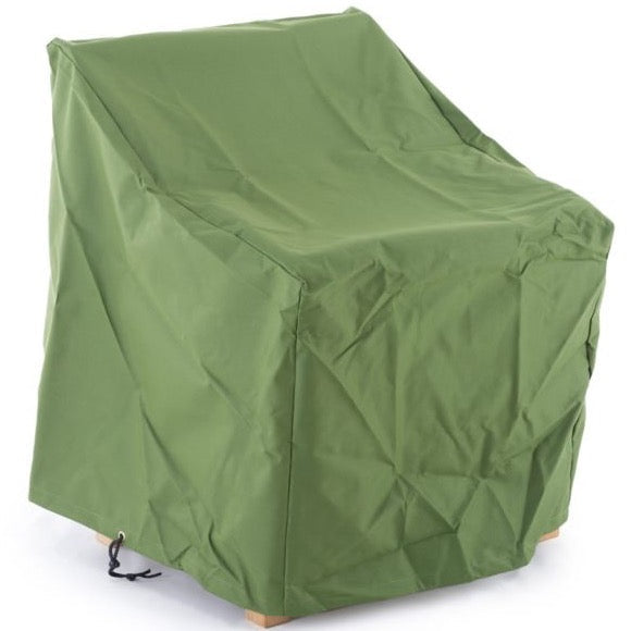Unopiù Schutzhülle in Grün über Outdoor-Möbeln im Garten