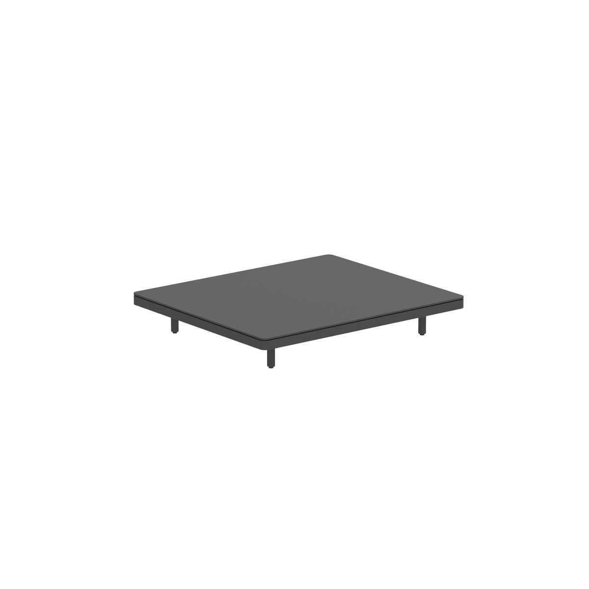 Royal Botania Alura Lounge Tisch 140 × 120 cm, Tischmodul (Sockelhöhe), Gestell anthrazit, Keramik schwarz (black)