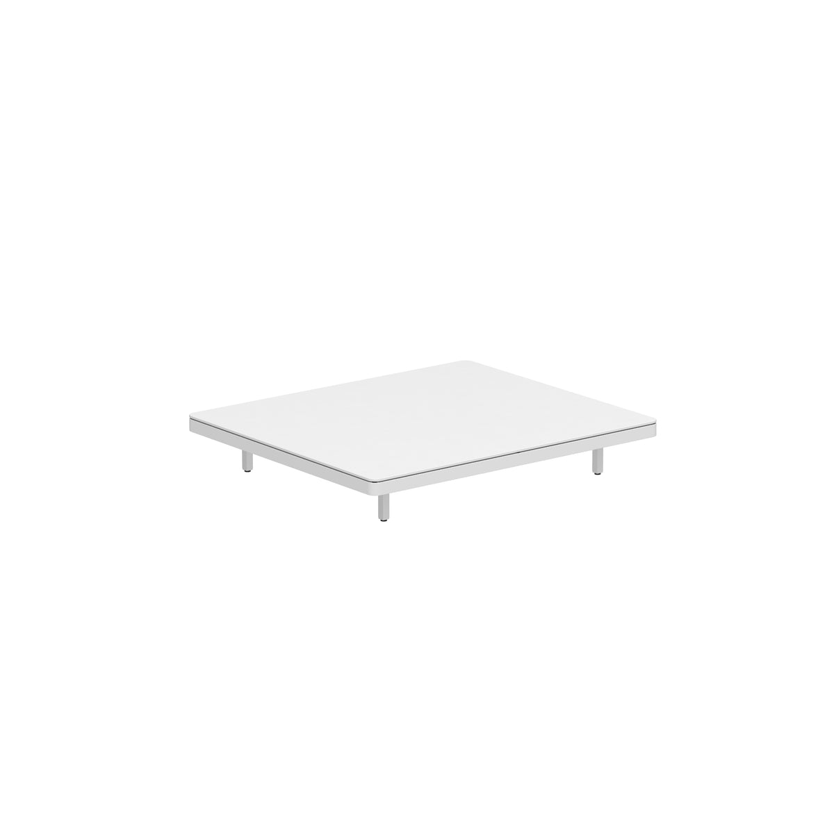 Royal Botania Alura Lounge Tisch 140 × 120 cm, Tischmodul (Sockelhöhe), Gestell weiß, Keramik weiß (white)