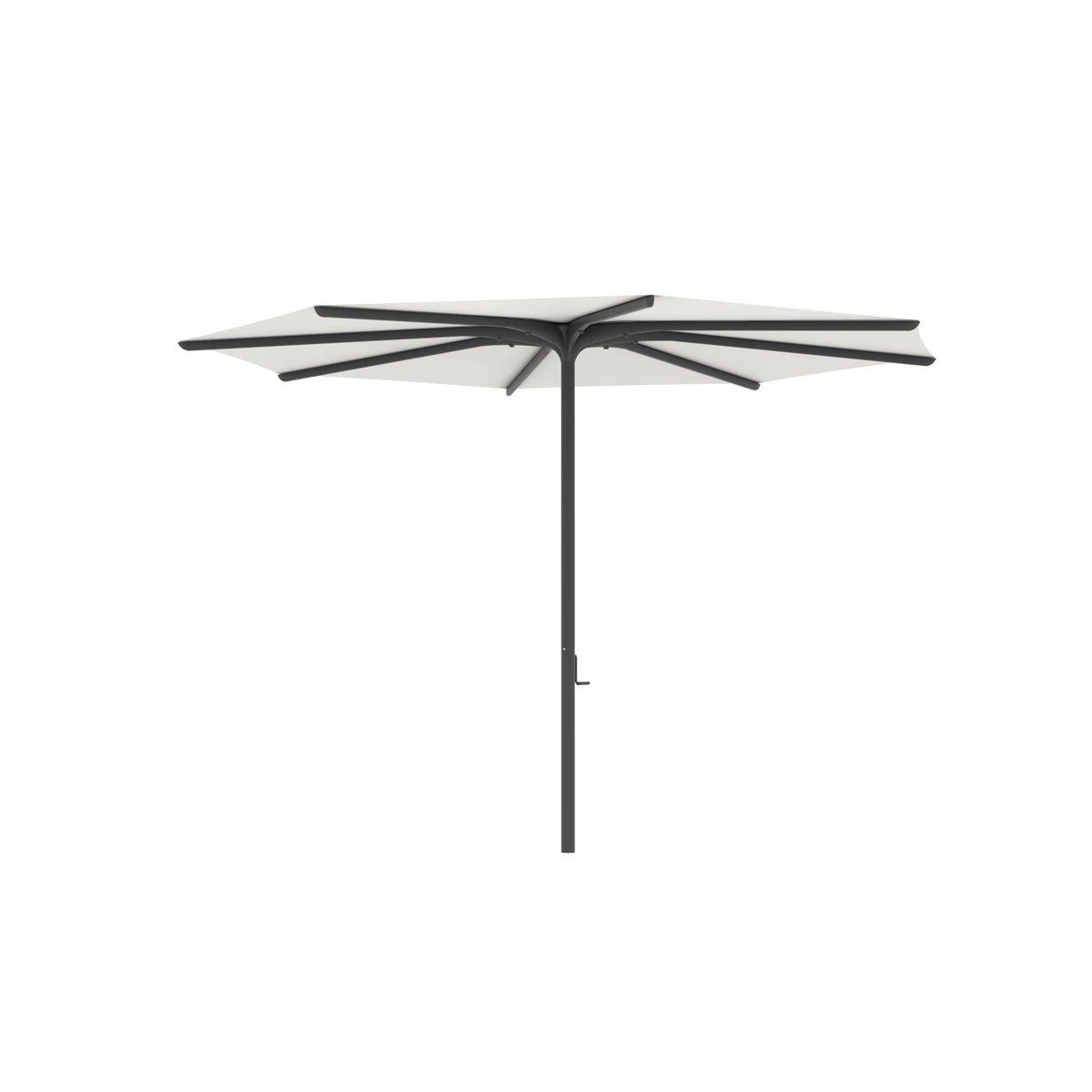 Royal Botania Bloom Sonnenschirm Ø 3,3 m, Gestell anthrazit, Bespannung weiß (white)