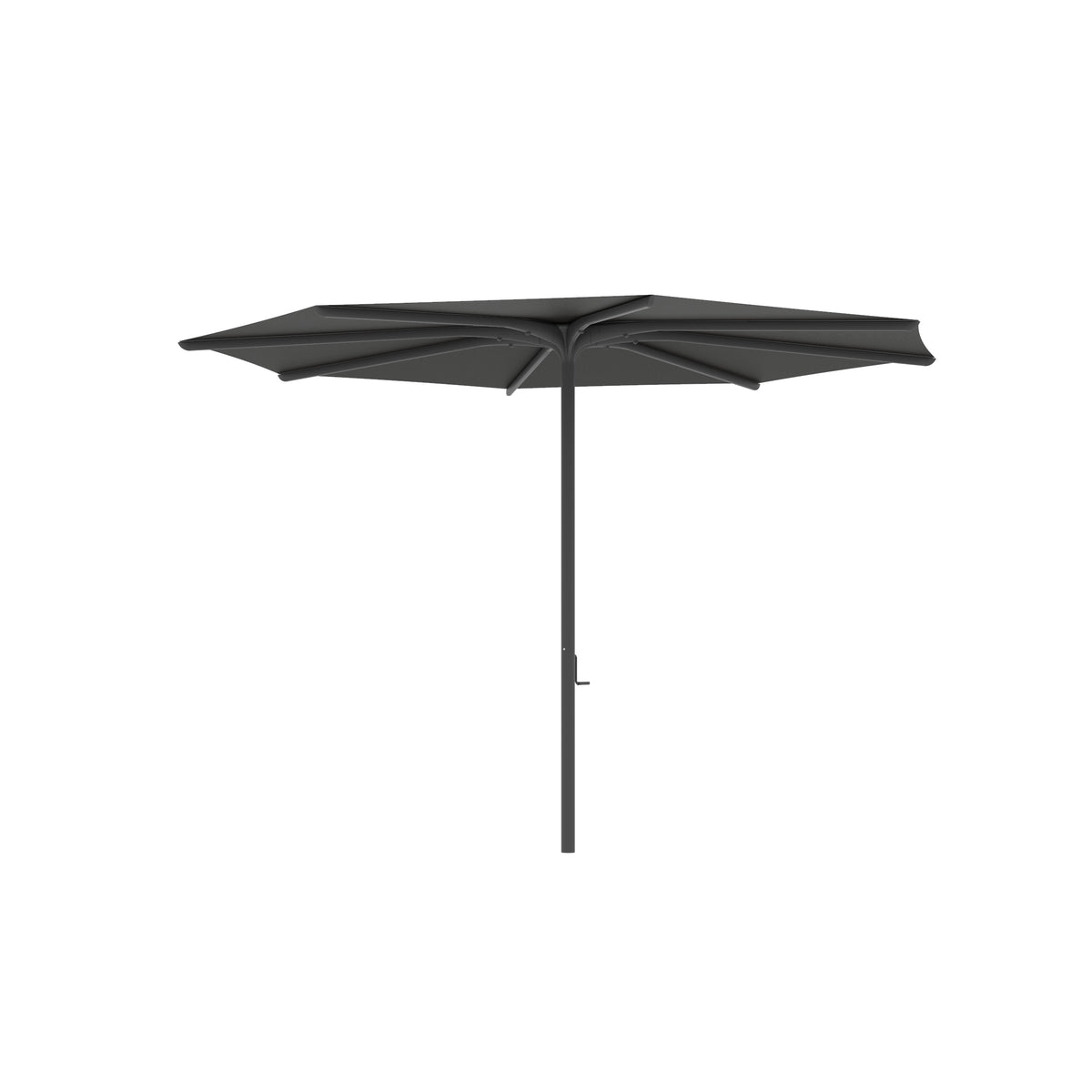 Royal Botania Bloom Sonnenschirm Ø 3,3 m, Gestell anthrazit, Bespannung schwarz (black)
