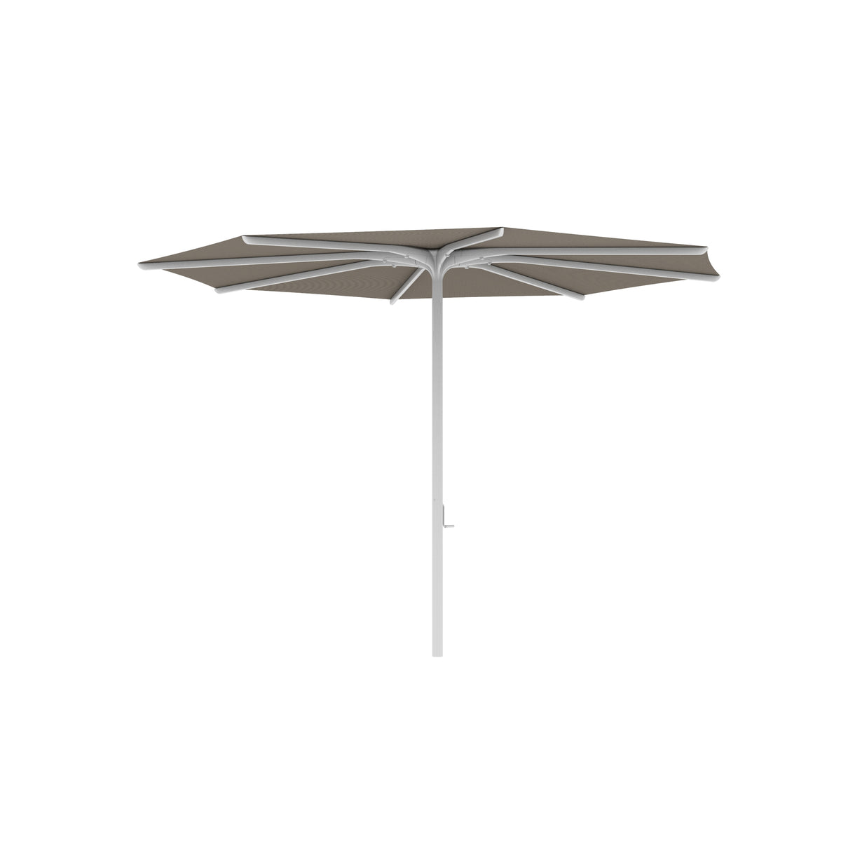 Royal Botania Bloom Sonnenschirm Ø 3,3 m, Gestell weiß, Bespannung cappuccino