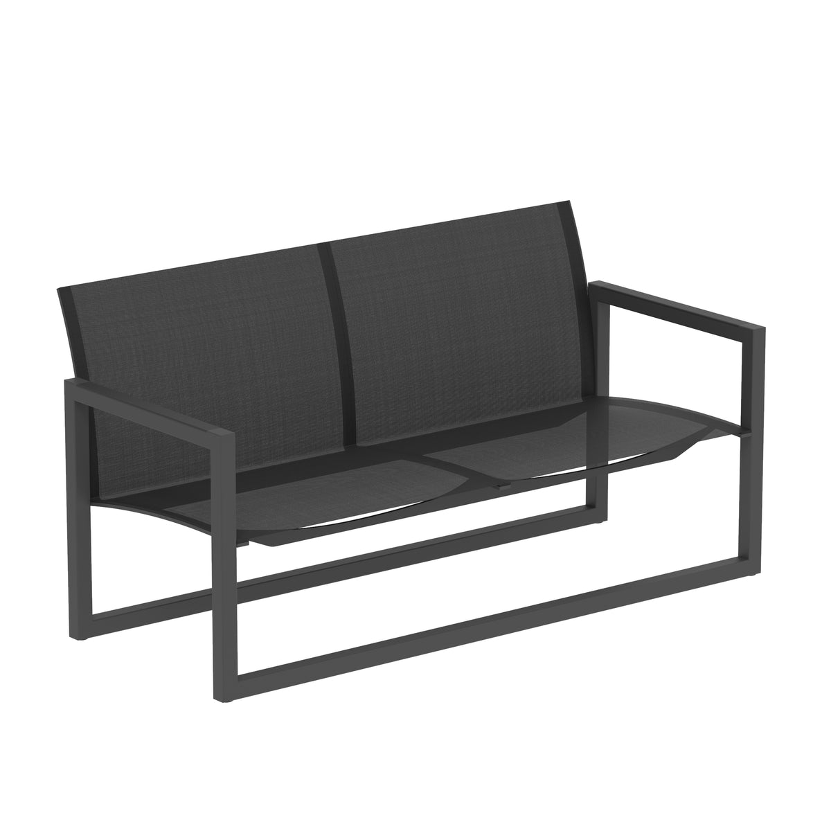 Royal Botania Ninix Bank, Gestell anthrazit, Batyline schwarz (black)
