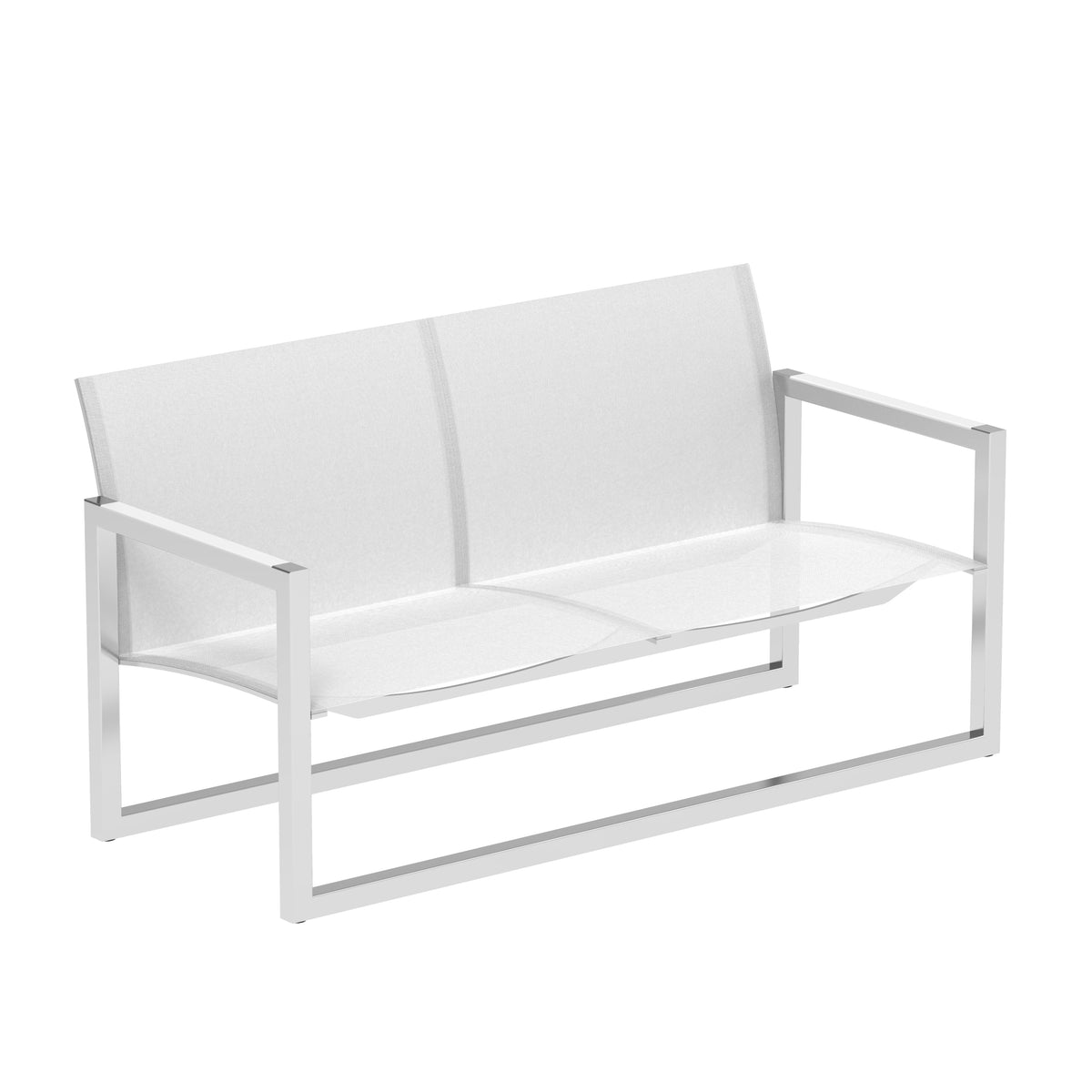 Royal Botania Ninix Bank, Edelstahl elektropoliert, Batyline weiß (white)