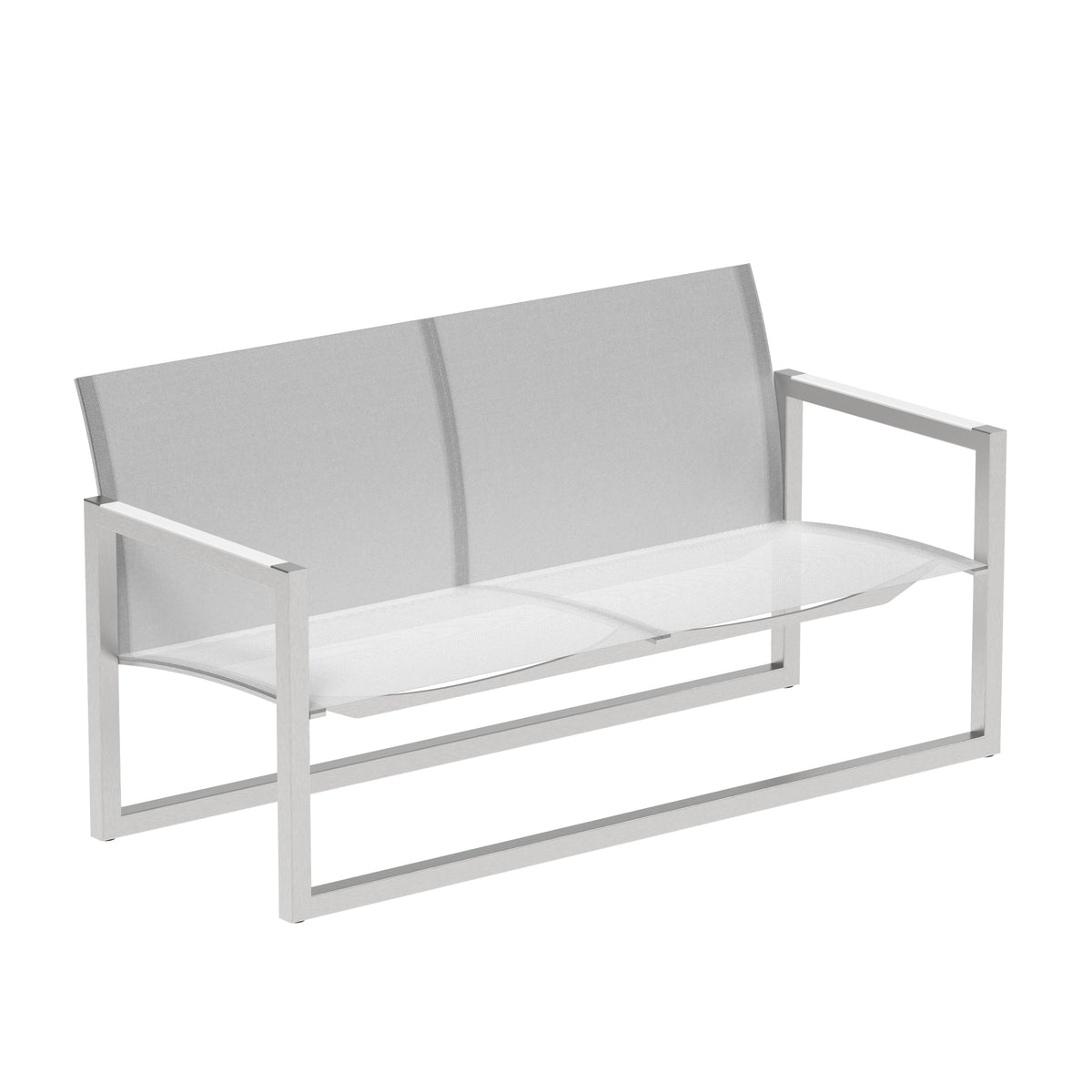Royal Botania Ninix Bank, Edelstahl gebürstet, Batyline weiß (white)