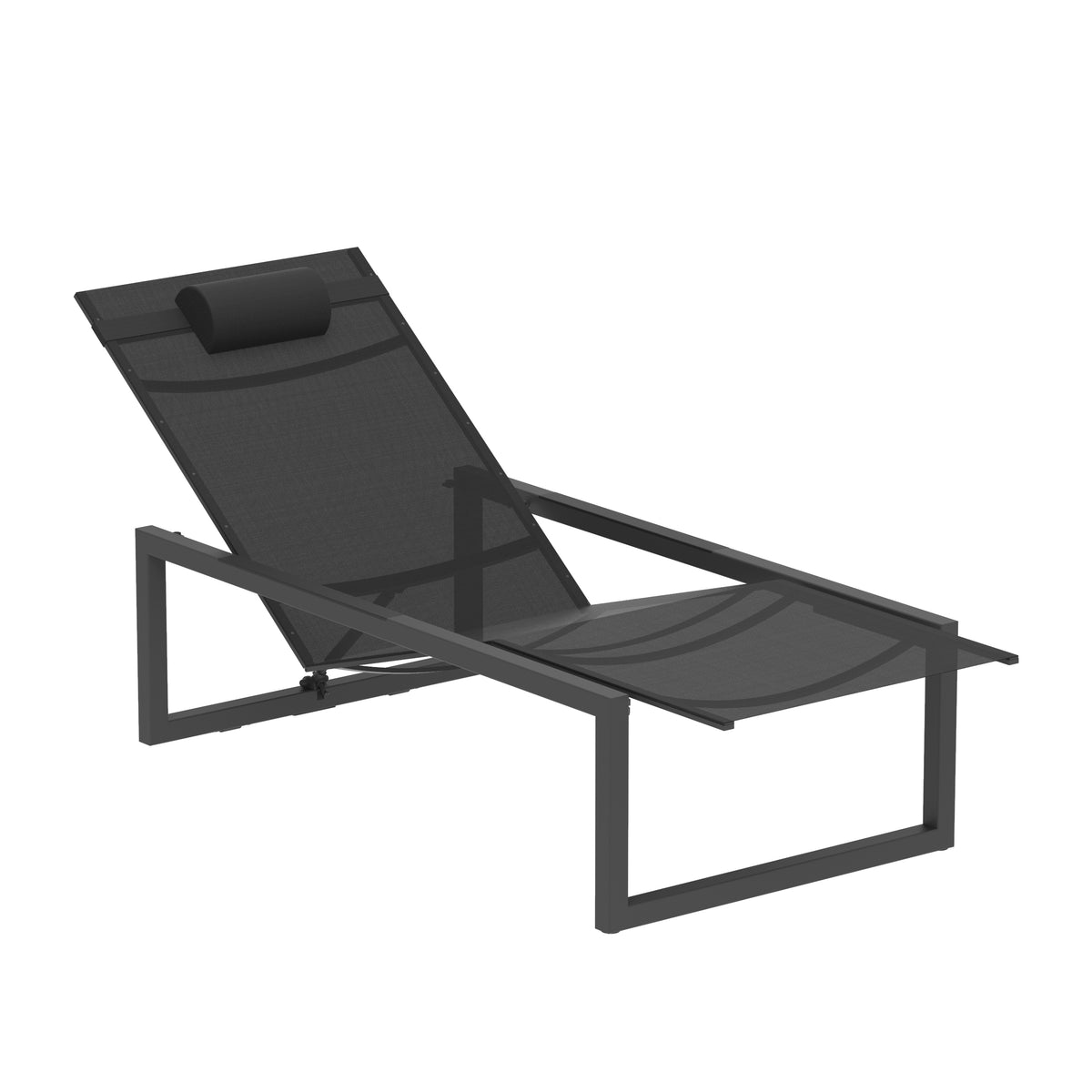 Royal Botania Ninix Sonnenliege, Gestell anthrazit, Batyline schwarz (black)