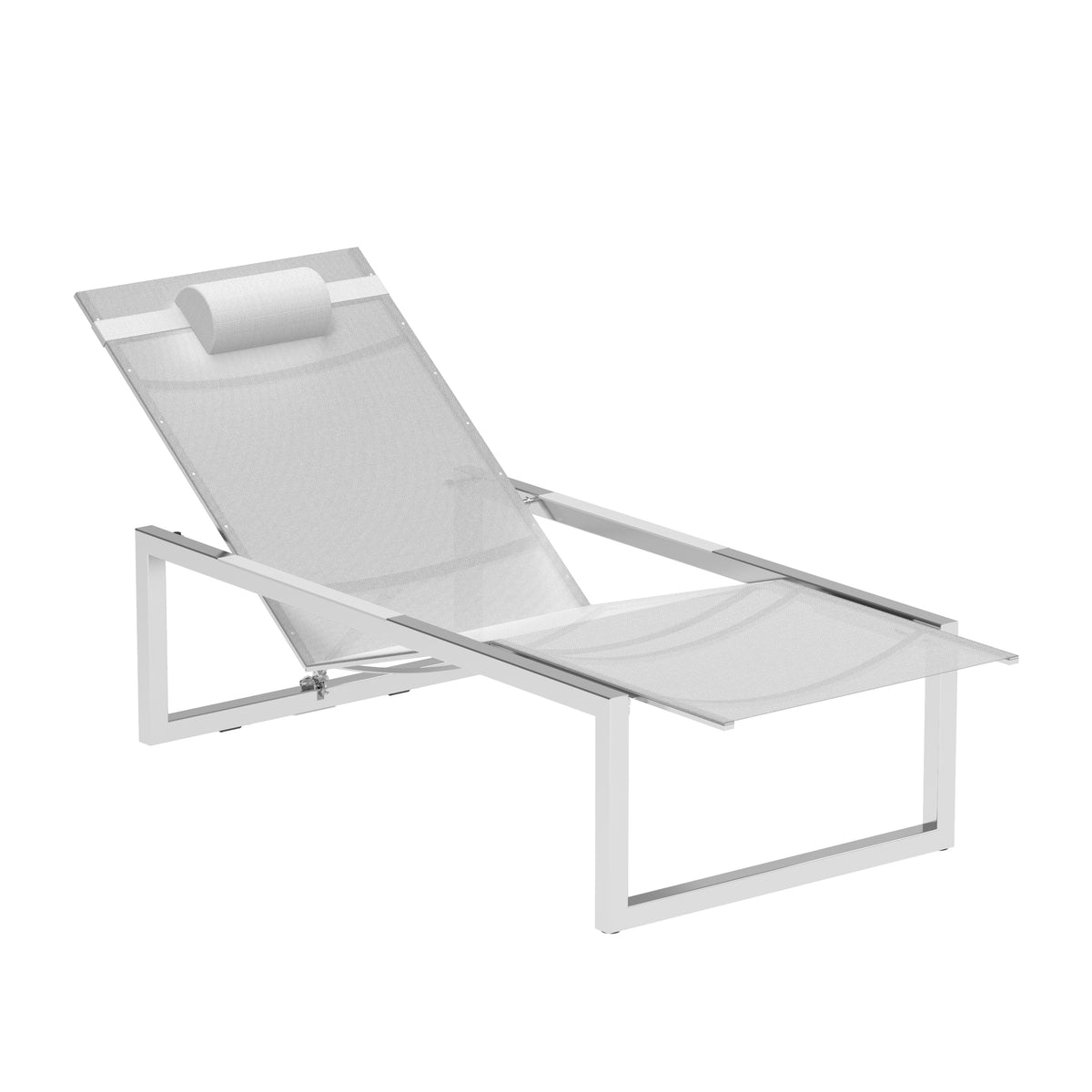 Royal Botania Ninix Sonnenliege, Edelstahl elektropoliert, Batyline weiß (white)