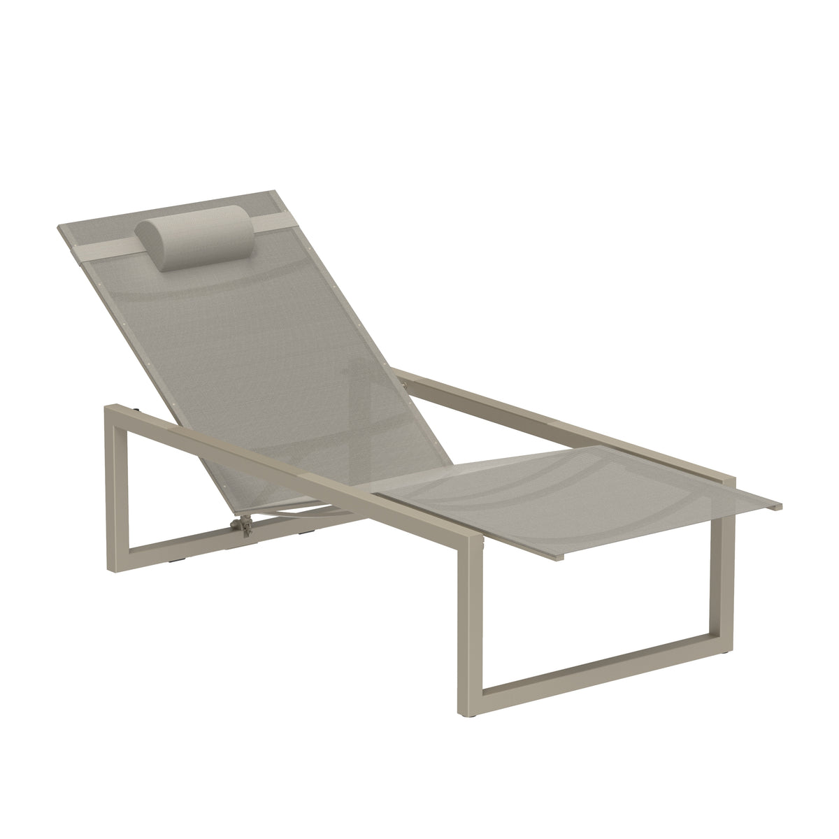 Royal Botania Ninix Sonnenliege, Gestell sand, Batyline perlgrau (pearl grey)