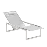 Royal Botania Ninix Sonnenliege, Edelstahl gebürstet, Batyline weiß (white)