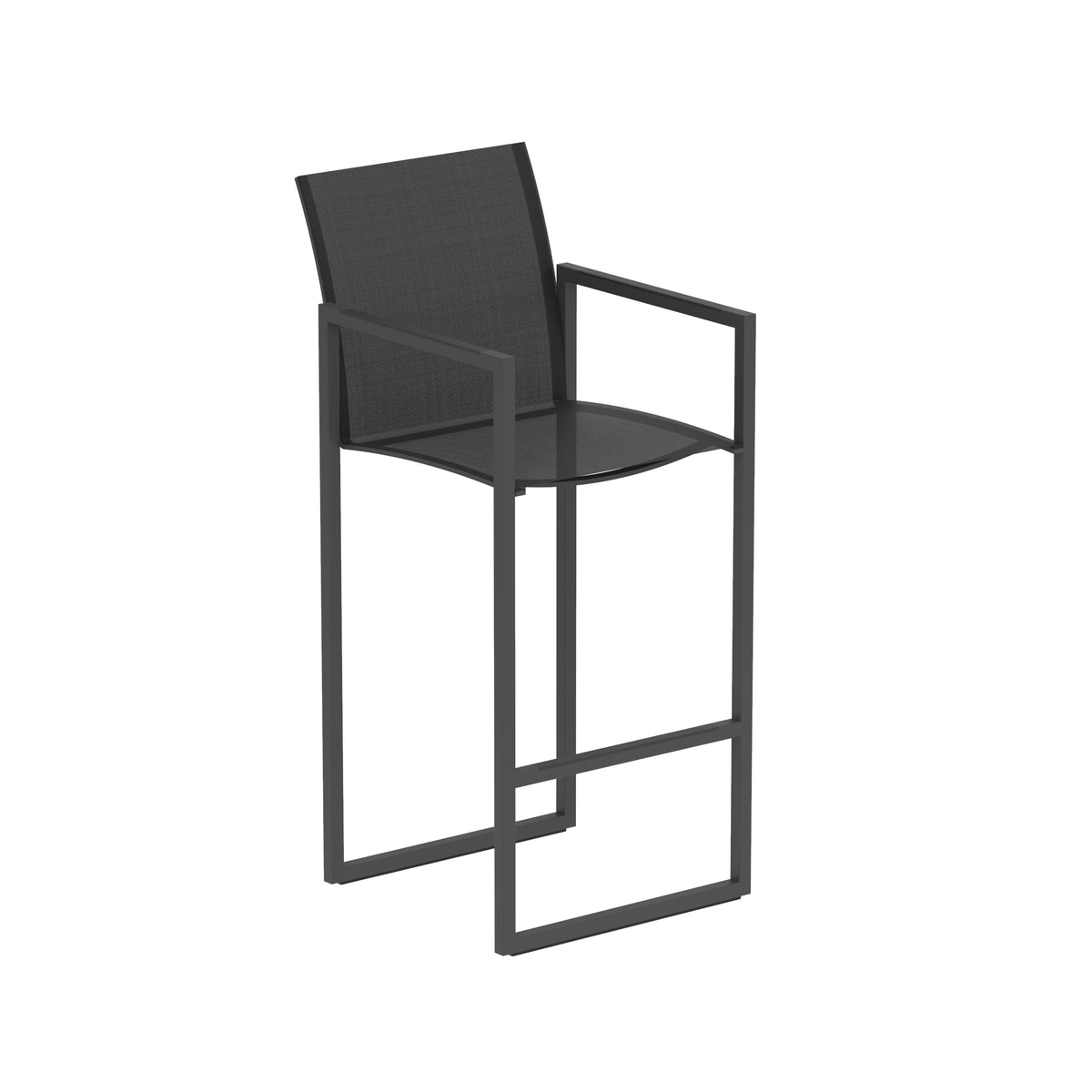 Royal Botania Ninix Barstuhl, Gestell anthrazit, Batyline schwarz (black)