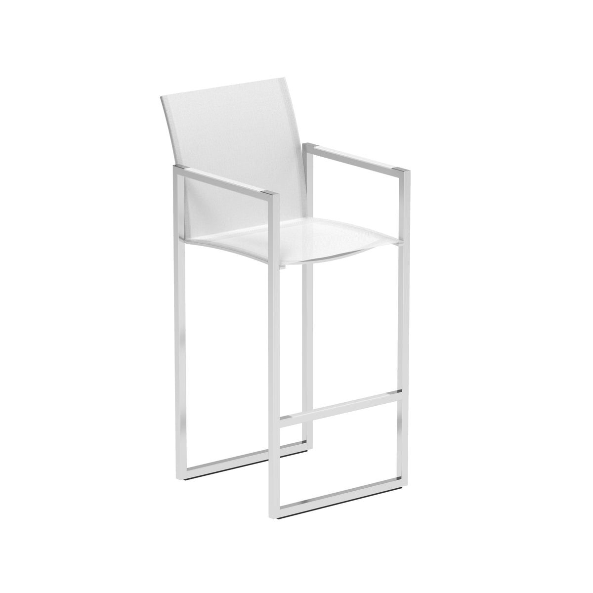 Royal Botania Ninix Barstuhl, Edelstahl elektropoliert, Batyline weiß (white)