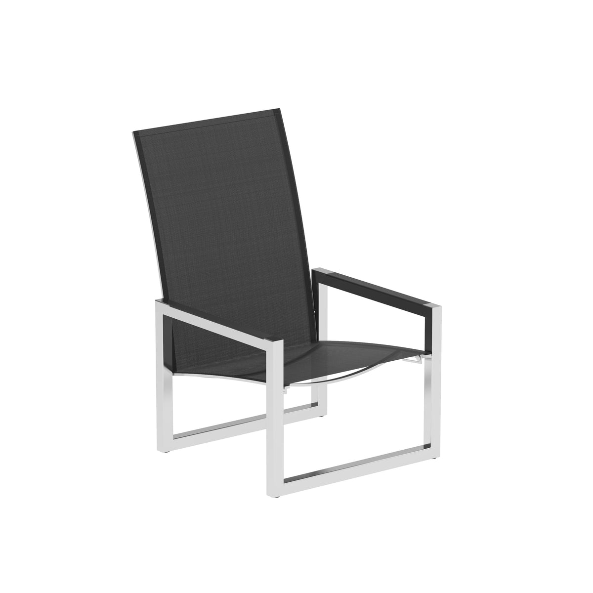 Royal Botania Ninix Relaxsessel, Edelstahl elektropoliert, Batyline schwarz (black)