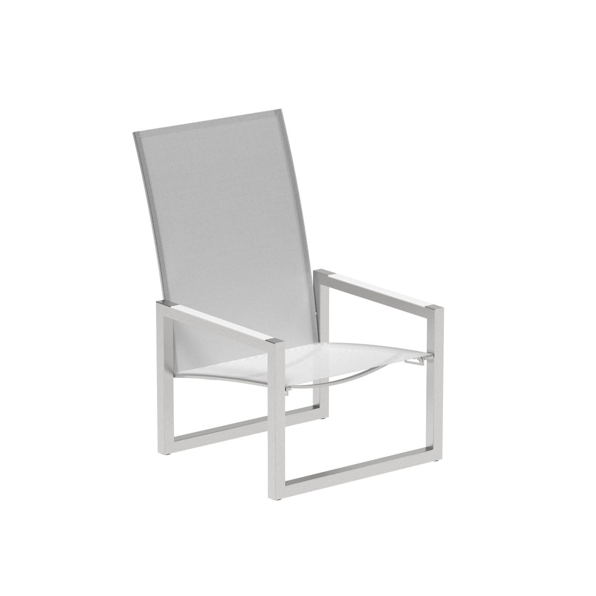 Royal Botania Ninix Relaxsessel, Edelstahl gebürstet, Batyline weiß (white)