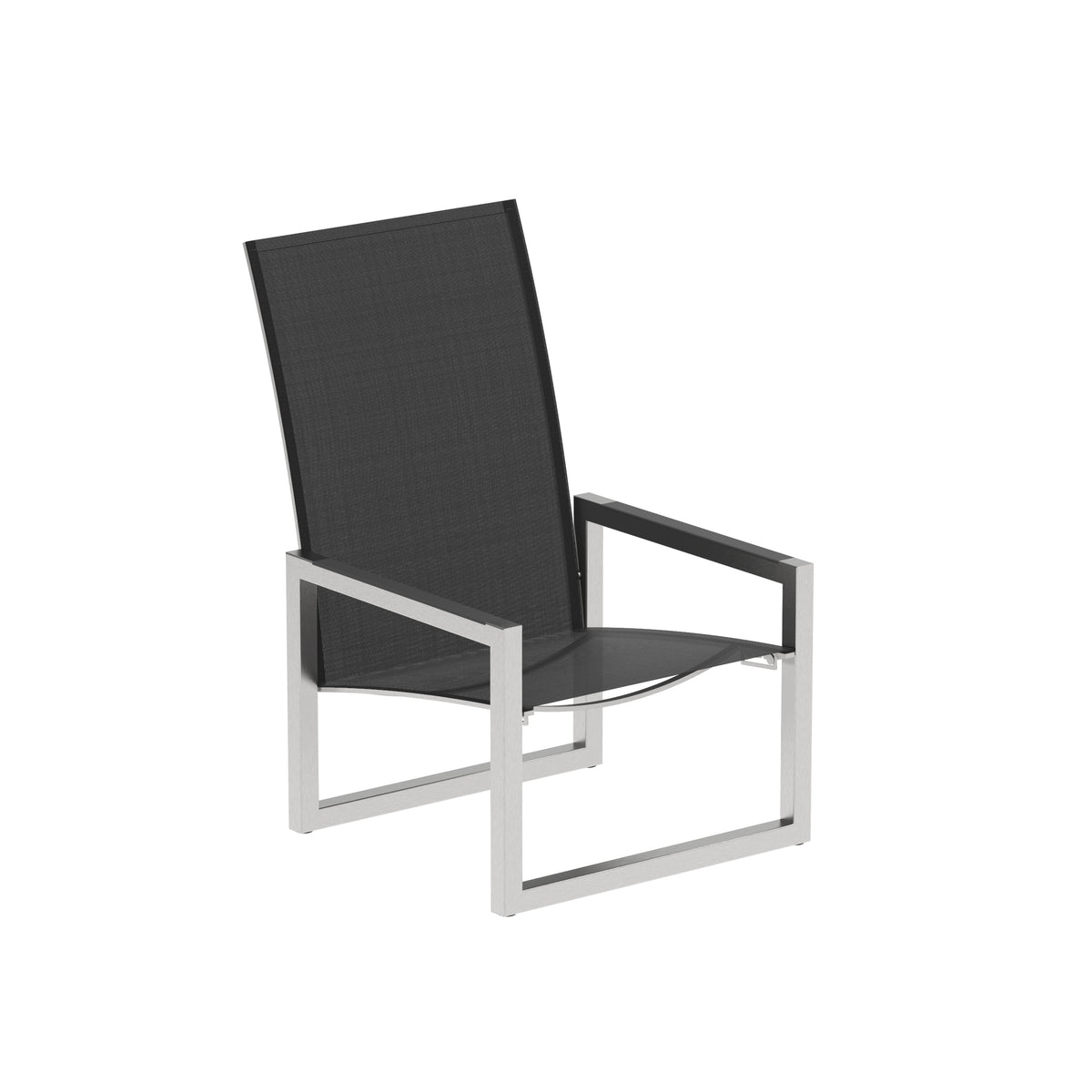 Royal Botania Ninix Relaxsessel, Edelstahl gebürstet, Batyline schwarz (black)