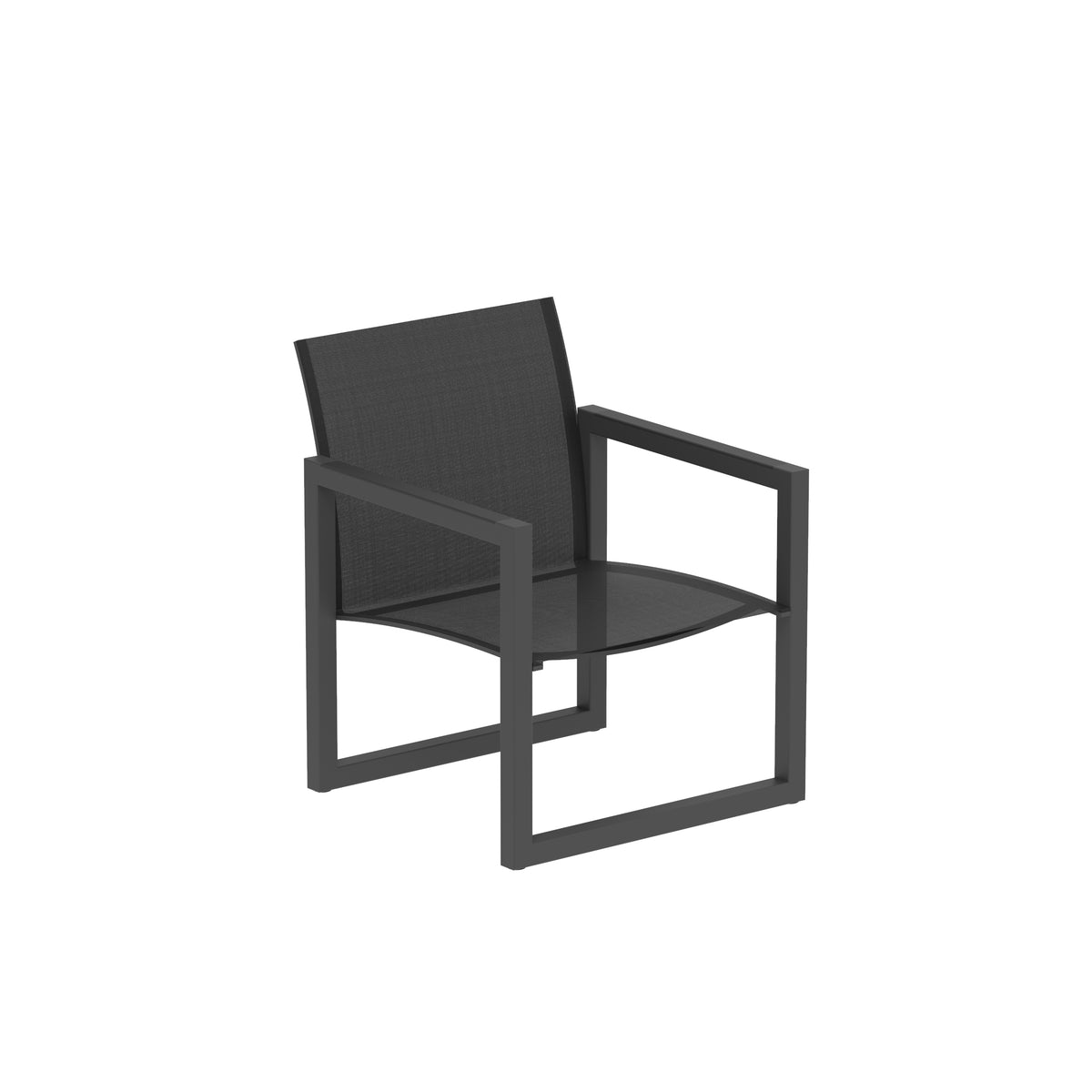 Royal Botania Ninix Loungestuhl, Gestell anthrazit, Batyline schwarz (black)