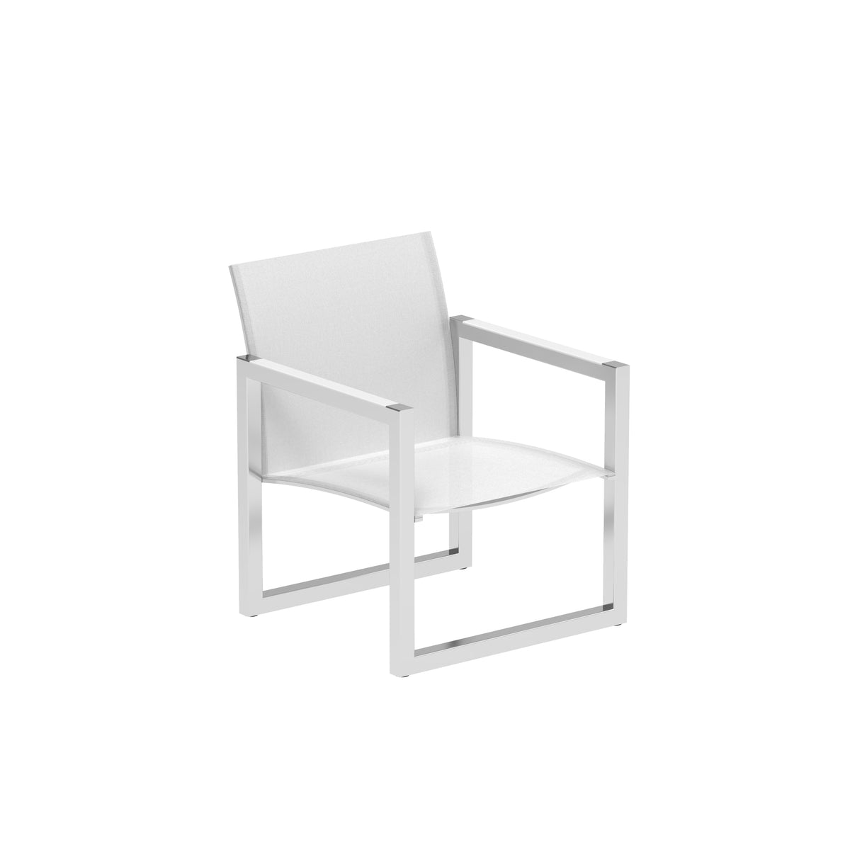Royal Botania Ninix Loungestuhl, Edelstahl elektropoliert, Batyline weiß (white)
