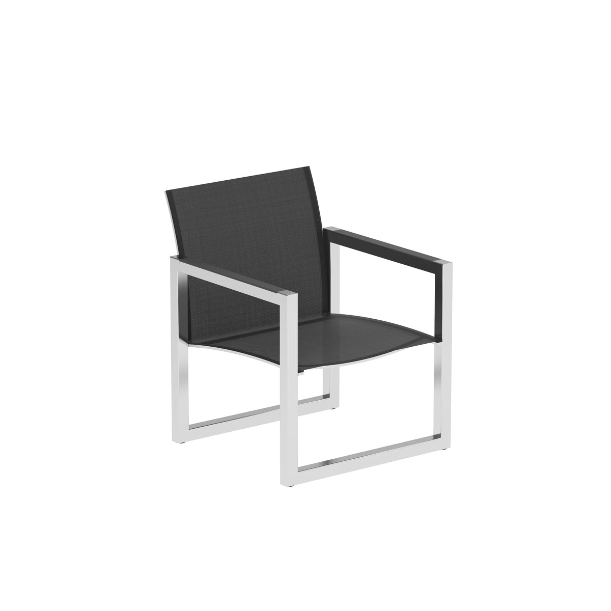 Royal Botania Ninix Loungestuhl, Edelstahl elektropoliert, Batyline schwarz (black)