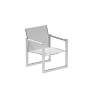 Royal Botania Ninix Loungestuhl, Edelstahl gebürstet, Batyline weiß (white)