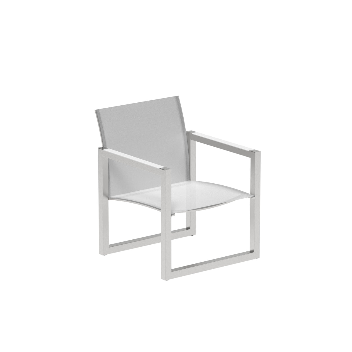 Royal Botania Ninix Loungestuhl, Edelstahl gebürstet, Batyline weiß (white)