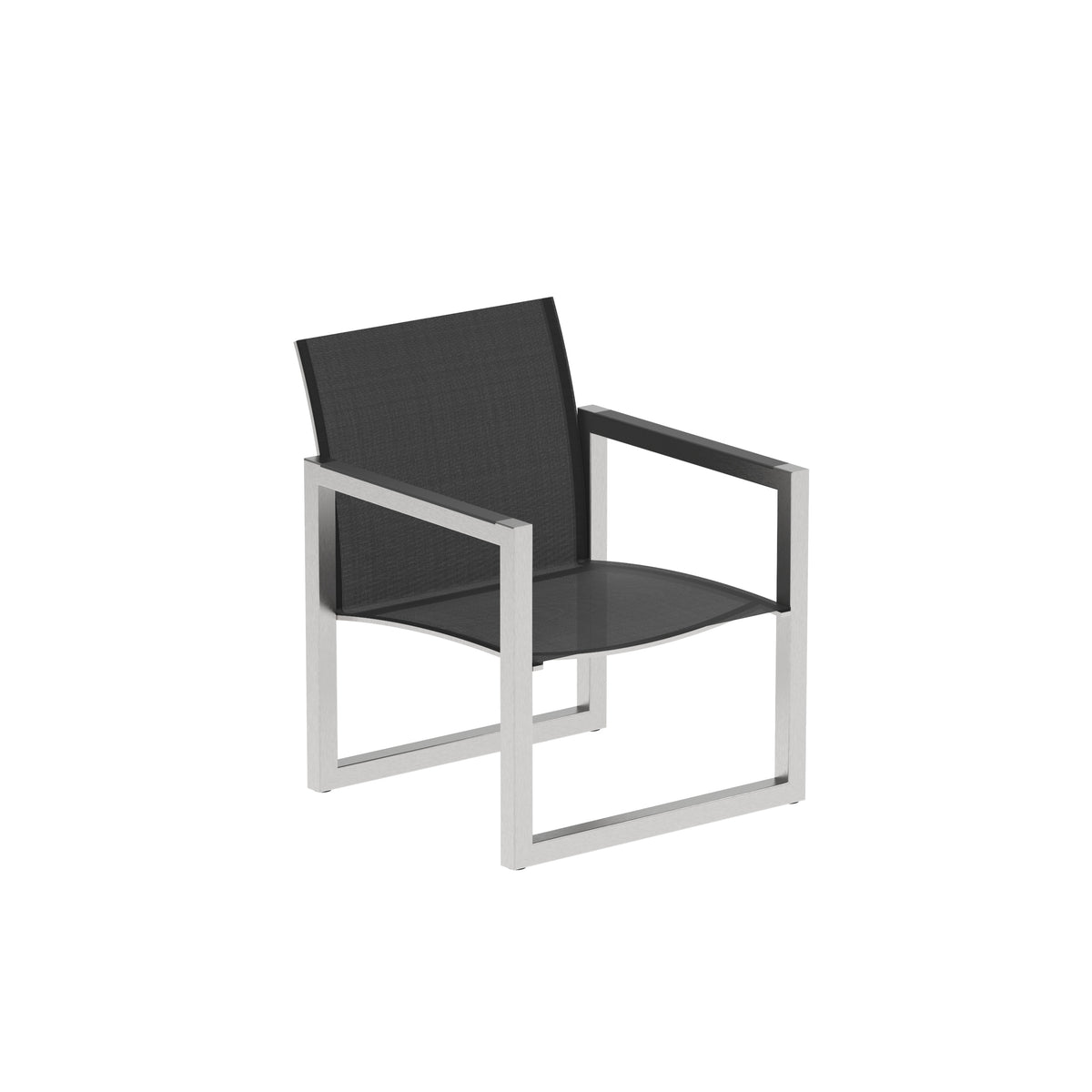 Royal Botania Ninix Loungestuhl, Edelstahl gebürstet, Batyline schwarz (black)