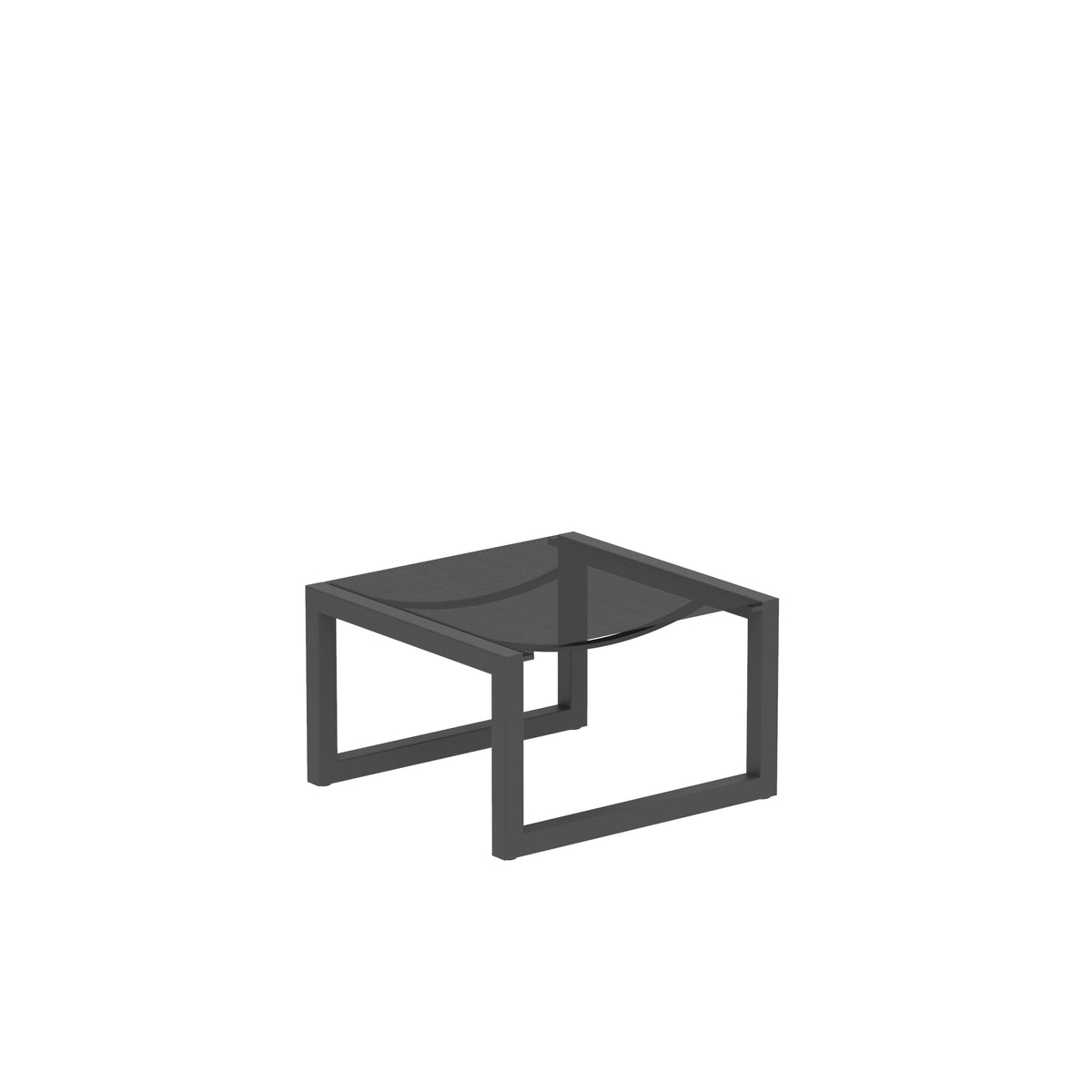 Royal Botania Ninix Fußhocker, Gestell anthrazit, Batyline schwarz (black)