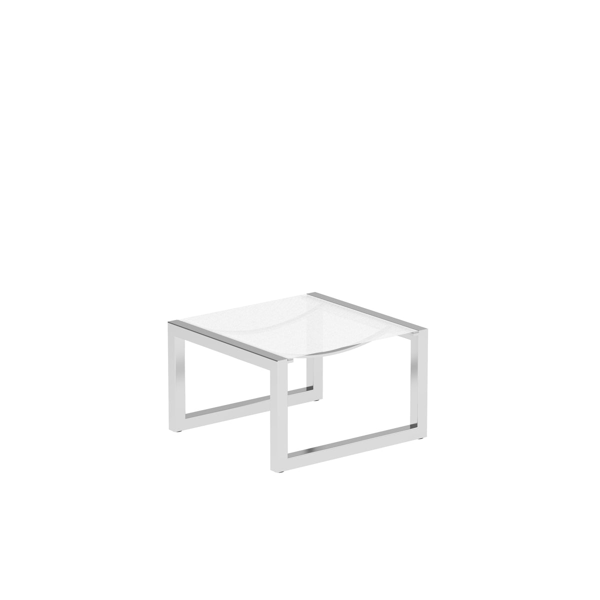 Royal Botania Ninix Fußhocker, Edelstahl elektropoliert, Batyline weiß (white)