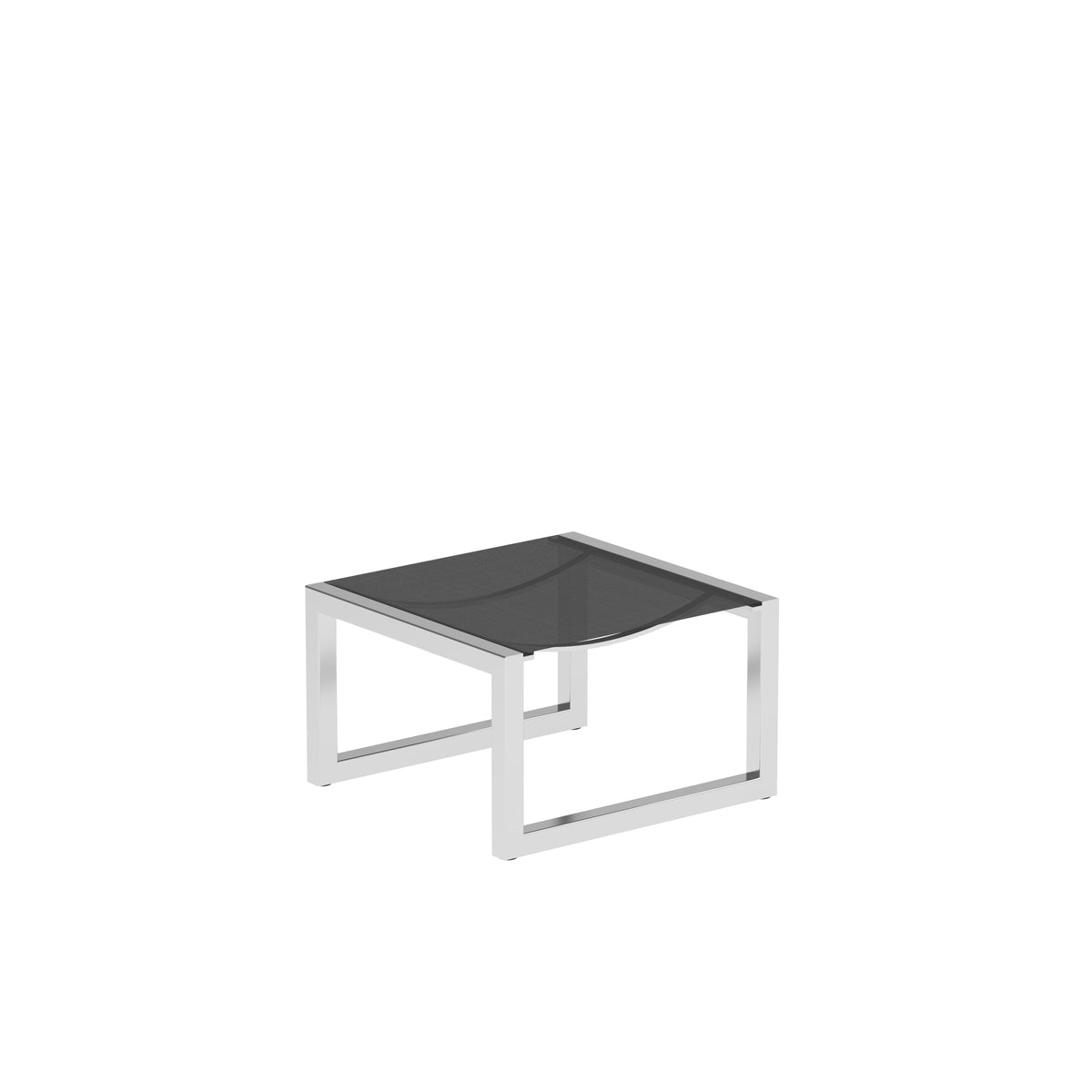 Royal Botania Ninix Fußhocker, Edelstahl elektropoliert, Batyline schwarz (black)