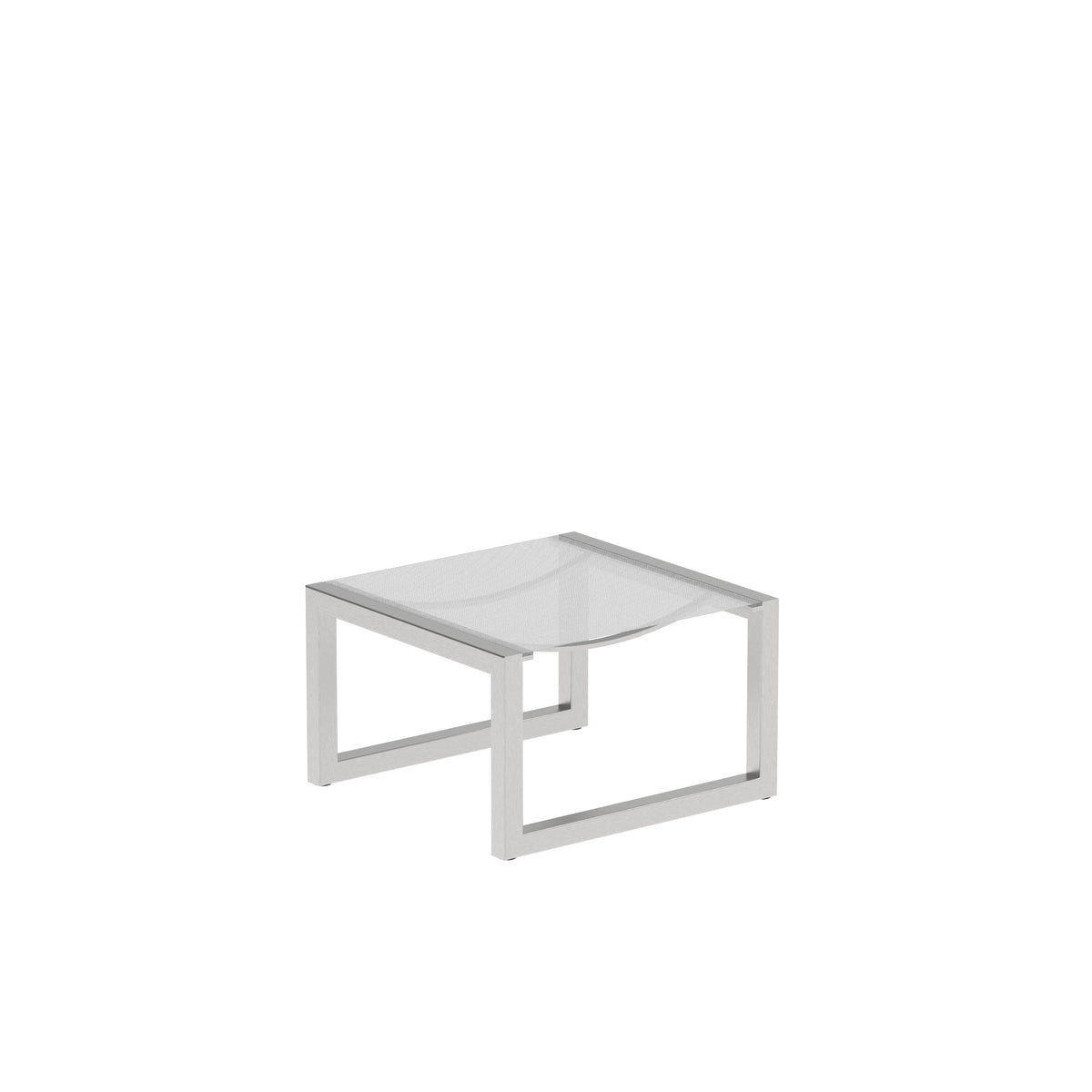 Royal Botania Ninix Fußhocker, Edelstahl gebürstet, Batyline weiß (white)