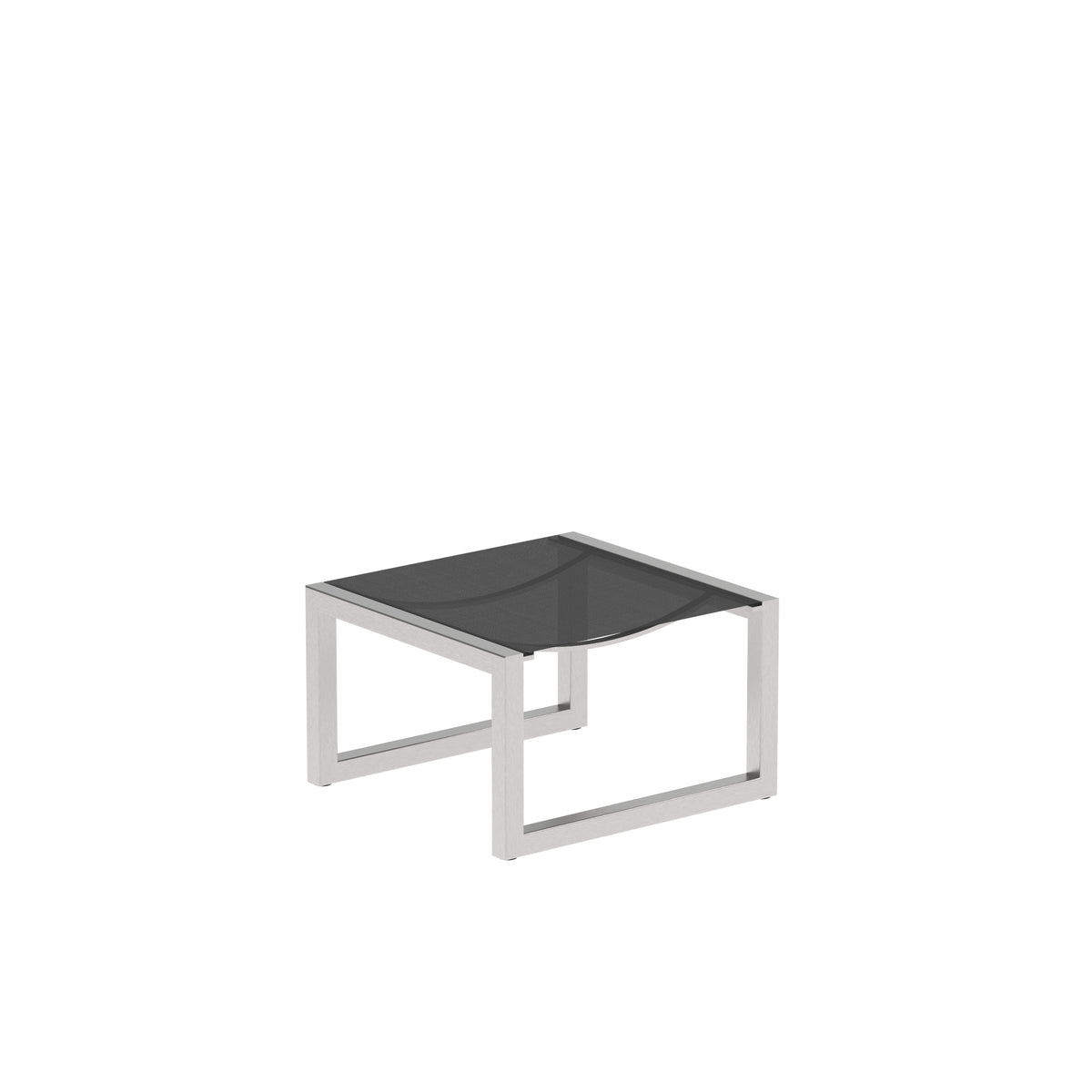 Royal Botania Ninix Fußhocker, Edelstahl gebürstet, Batyline schwarz (black)