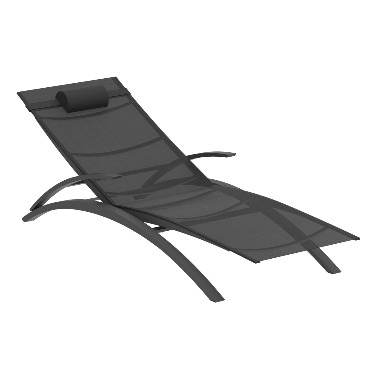 Royal Botania O-zon Sonnenliege, Gestell anthrazit, Batyline schwarz (black)