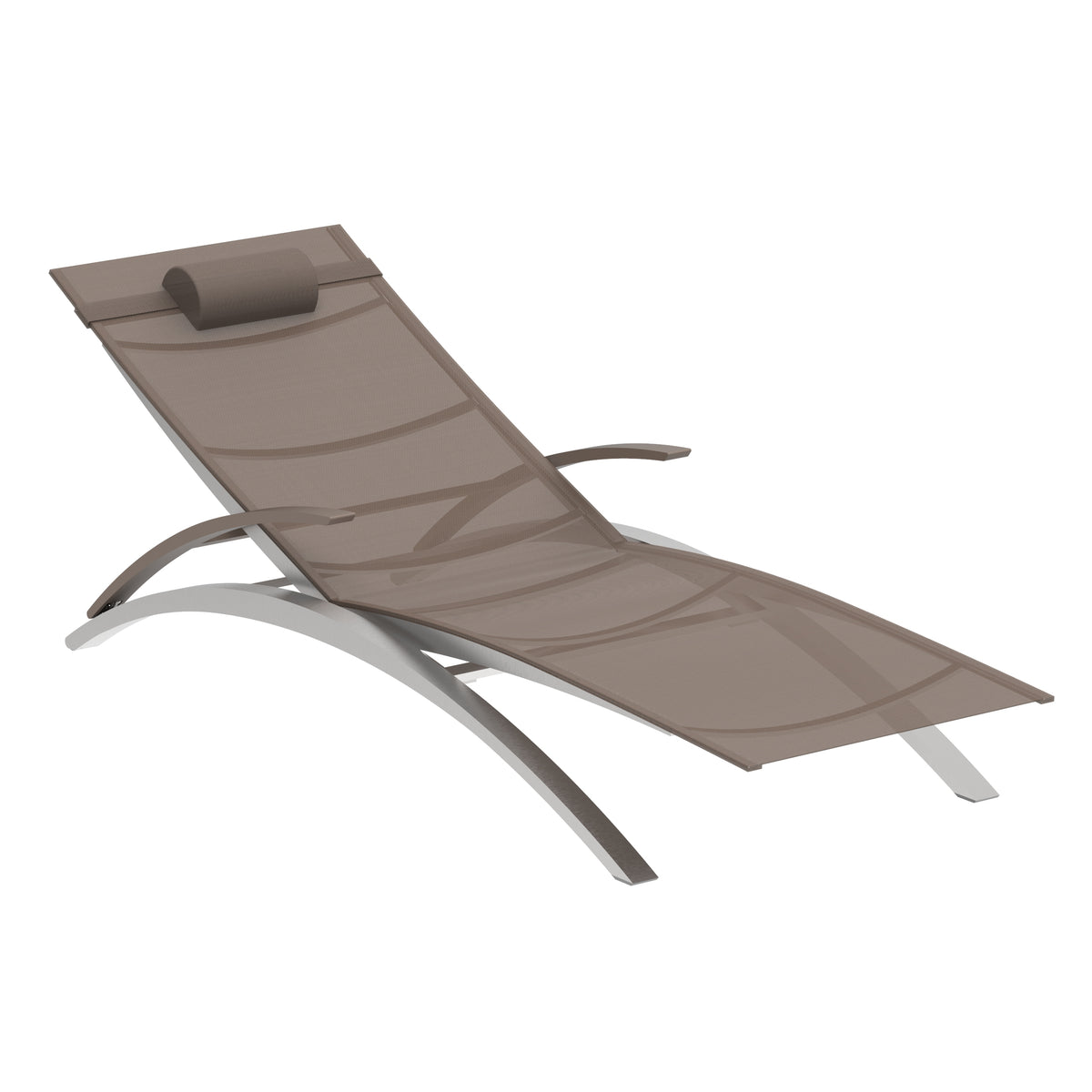 Royal Botania O-zon Sonnenliege, Edelstahl gebürstet, Batyline cappuccino