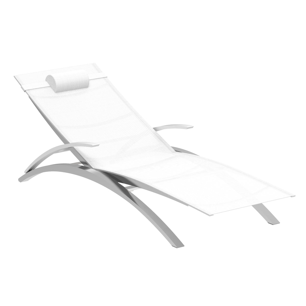 Royal Botania O-zon Sonnenliege, Edelstahl elektropoliert, Batyline weiß (white)
