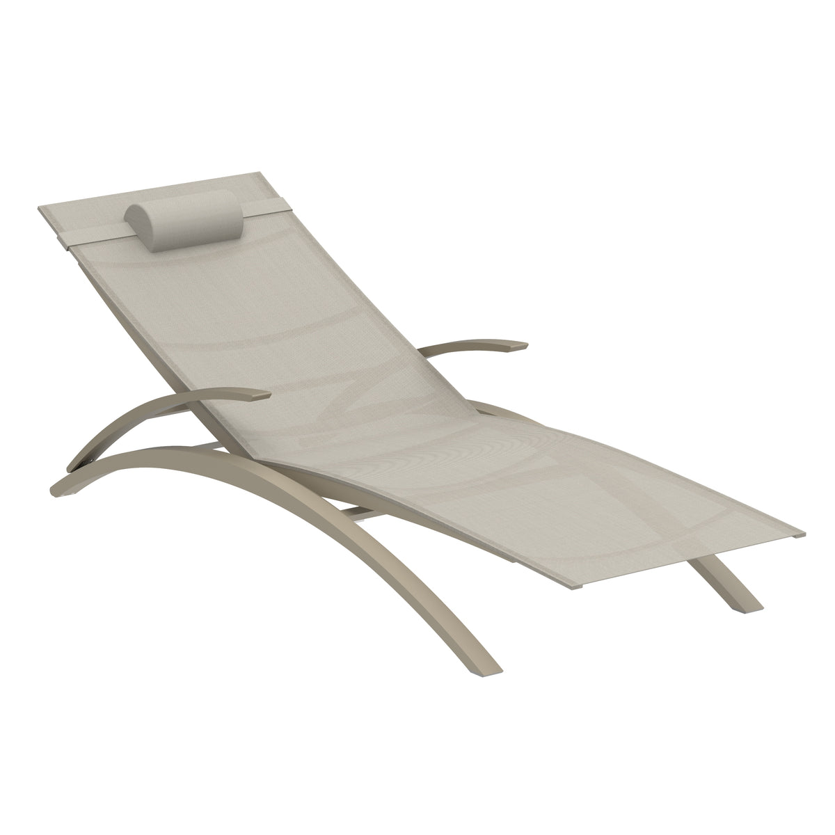 Royal Botania O-zon Sonnenliege, Gestell pebble, Batyline perlgrau (pearl grey)