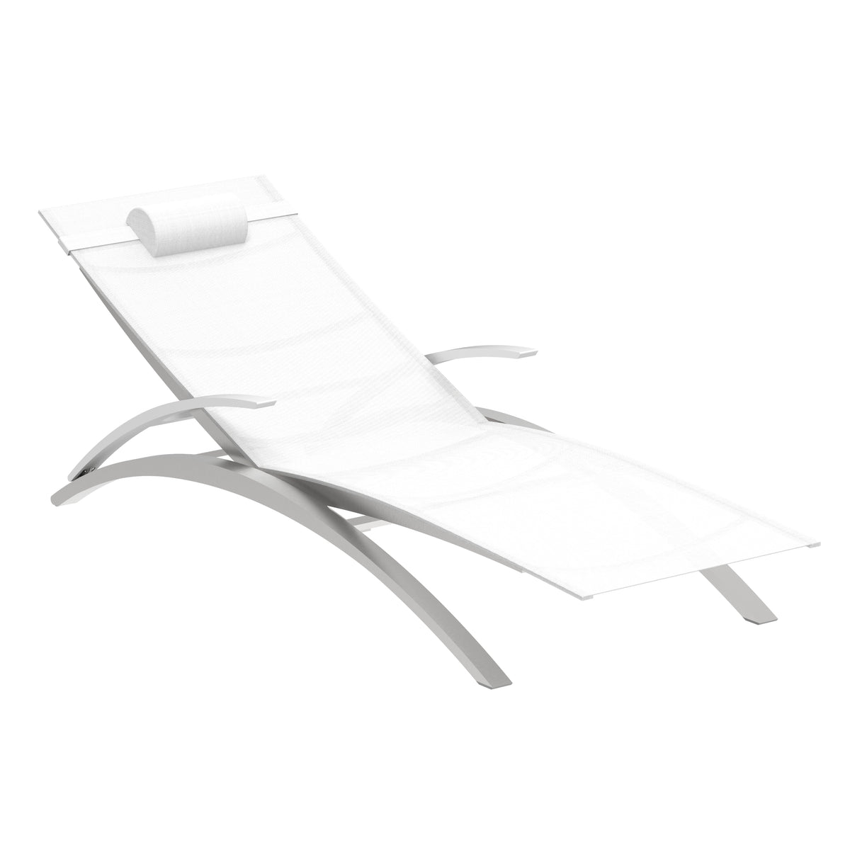 Royal Botania O-zon Sonnenliege, Edelstahl gebürstet, Batyline weiß (white)