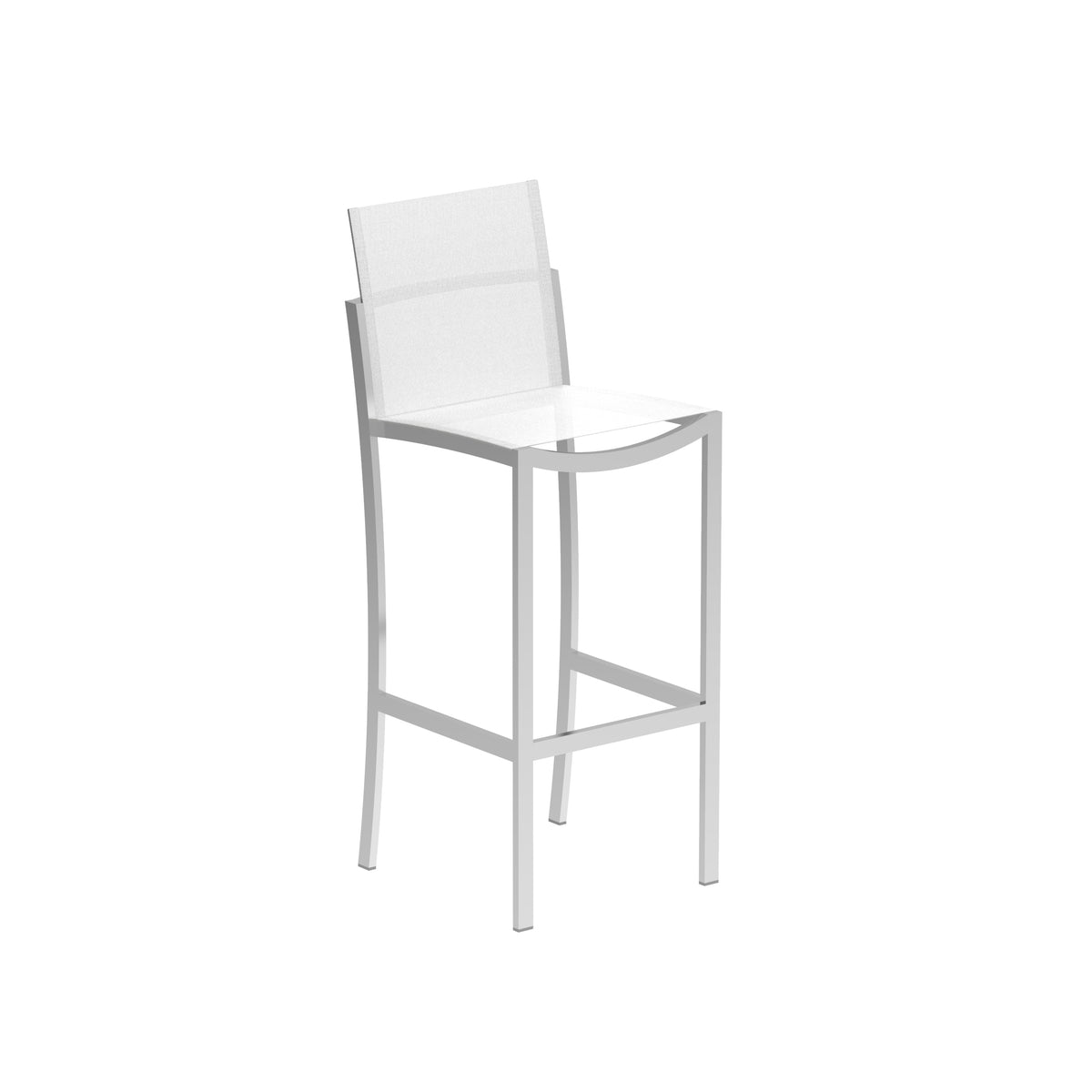 Royal Botania O-zon Barstuhl, Edelstahl elektropoliert, Batyline weiß (white)