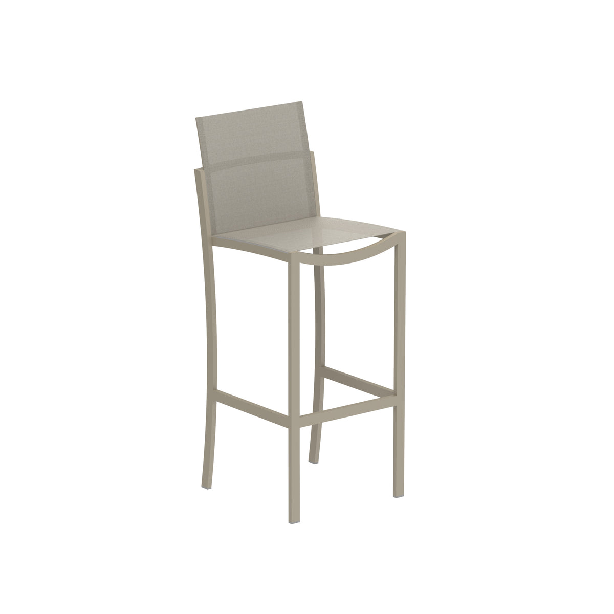 Royal Botania O-zon Barstuhl, Gestell sand, Batyline perlgrau (pearl grey)