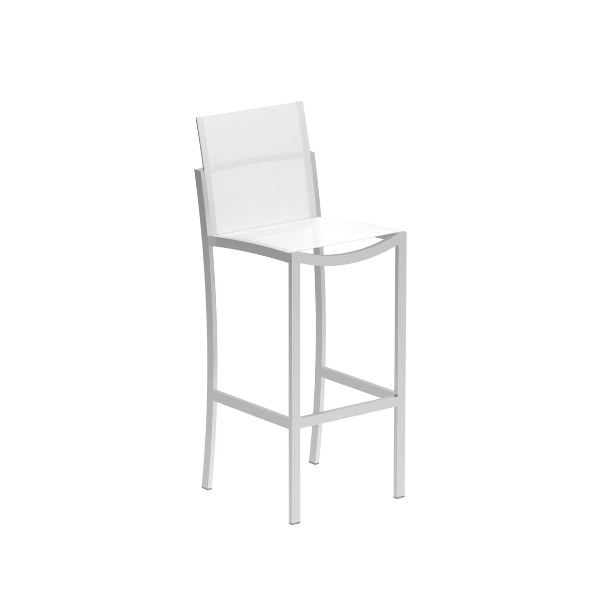 Royal Botania O-zon Barstuhl, Edelstahl gebürstet, Batyline weiß (white)