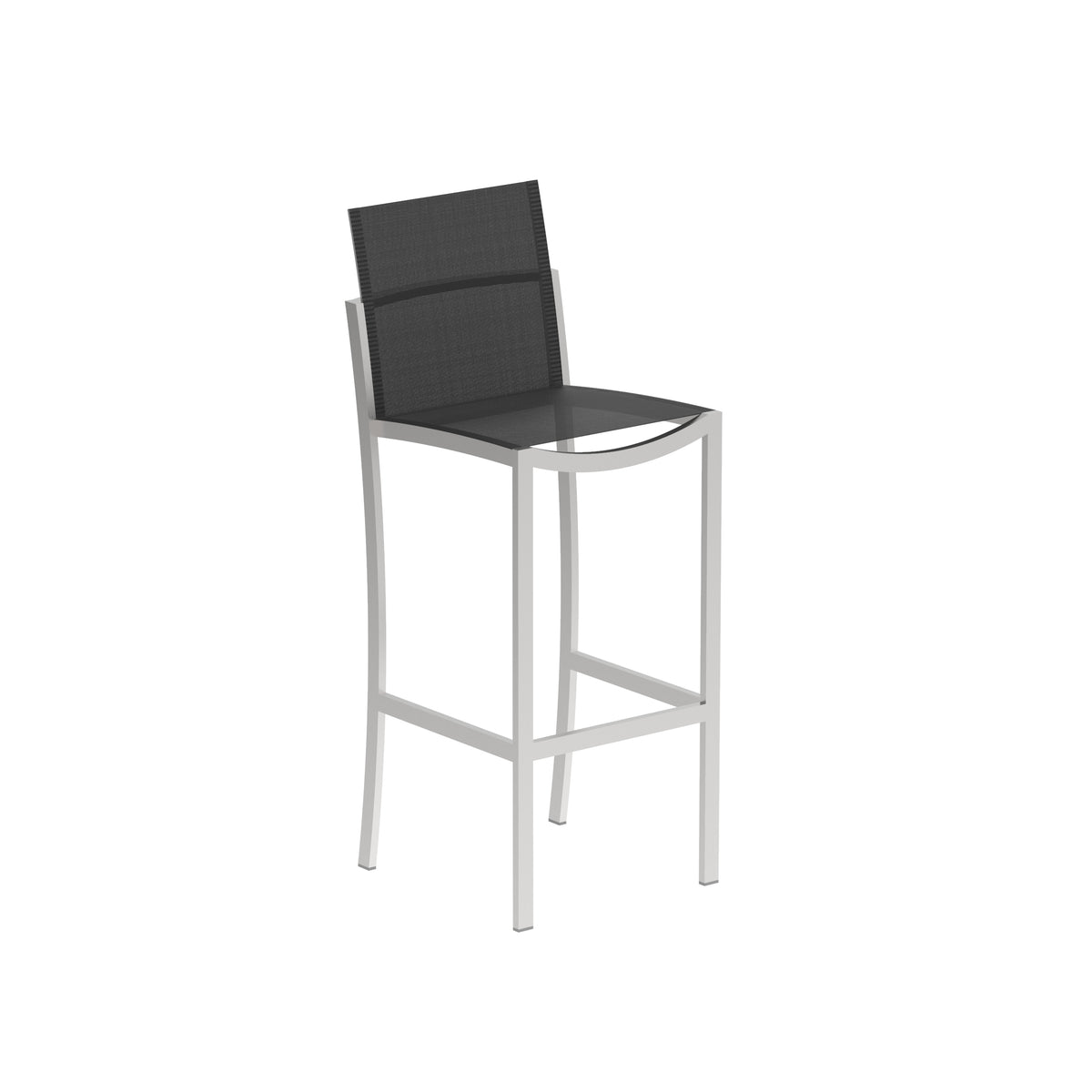 Royal Botania O-zon Barstuhl, Edelstahl gebürstet, Batyline schwarz (black)