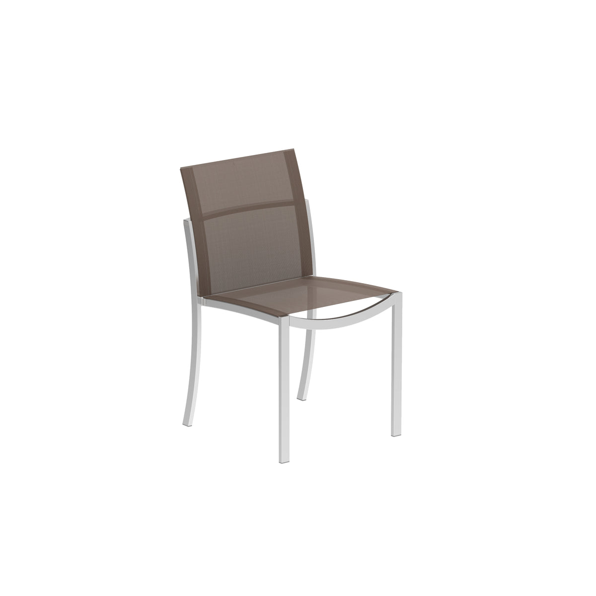 Royal Botania O-zon Stuhl, Edelstahl elektropoliert, Batyline cappuccino
