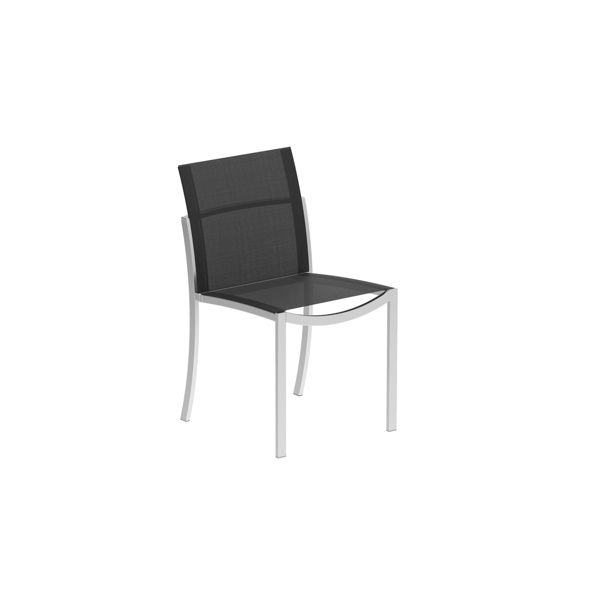 Royal Botania O-zon Stuhl, Edelstahl elektropoliert, Batyline schwarz (black)