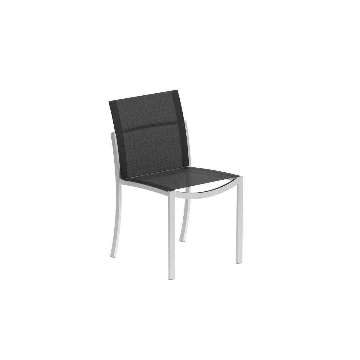 Royal Botania O-zon Stuhl, Edelstahl gebürstet, Batyline schwarz (black)