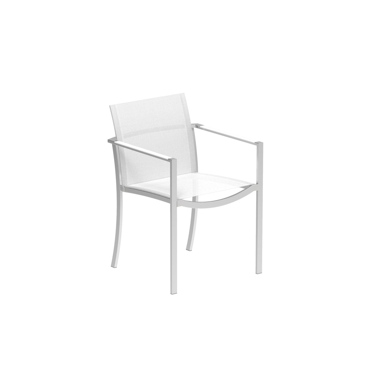 Royal Botania O-zon Armlehnstuhl, Edelstahl elektropoliert, Batyline weiß (white)