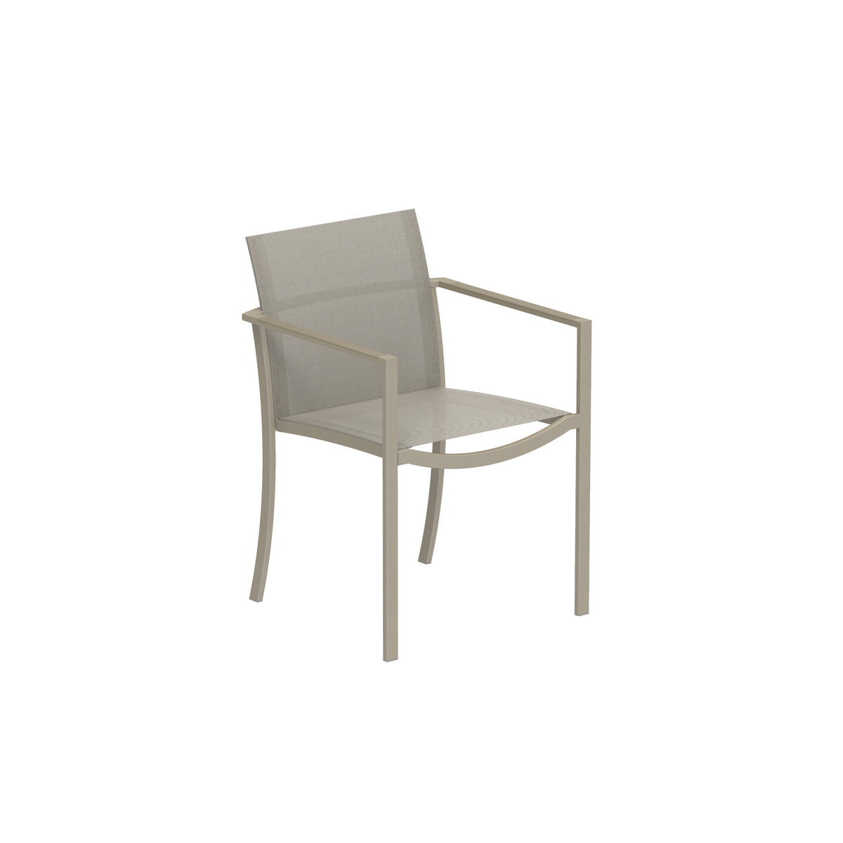 Royal Botania O-zon Armlehnstuhl, Gestell sand, Batyline perlgrau (pearl grey)