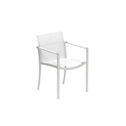 Royal Botania O-zon Armlehnstuhl, Edelstahl gebürstet, Batyline weiß (white)