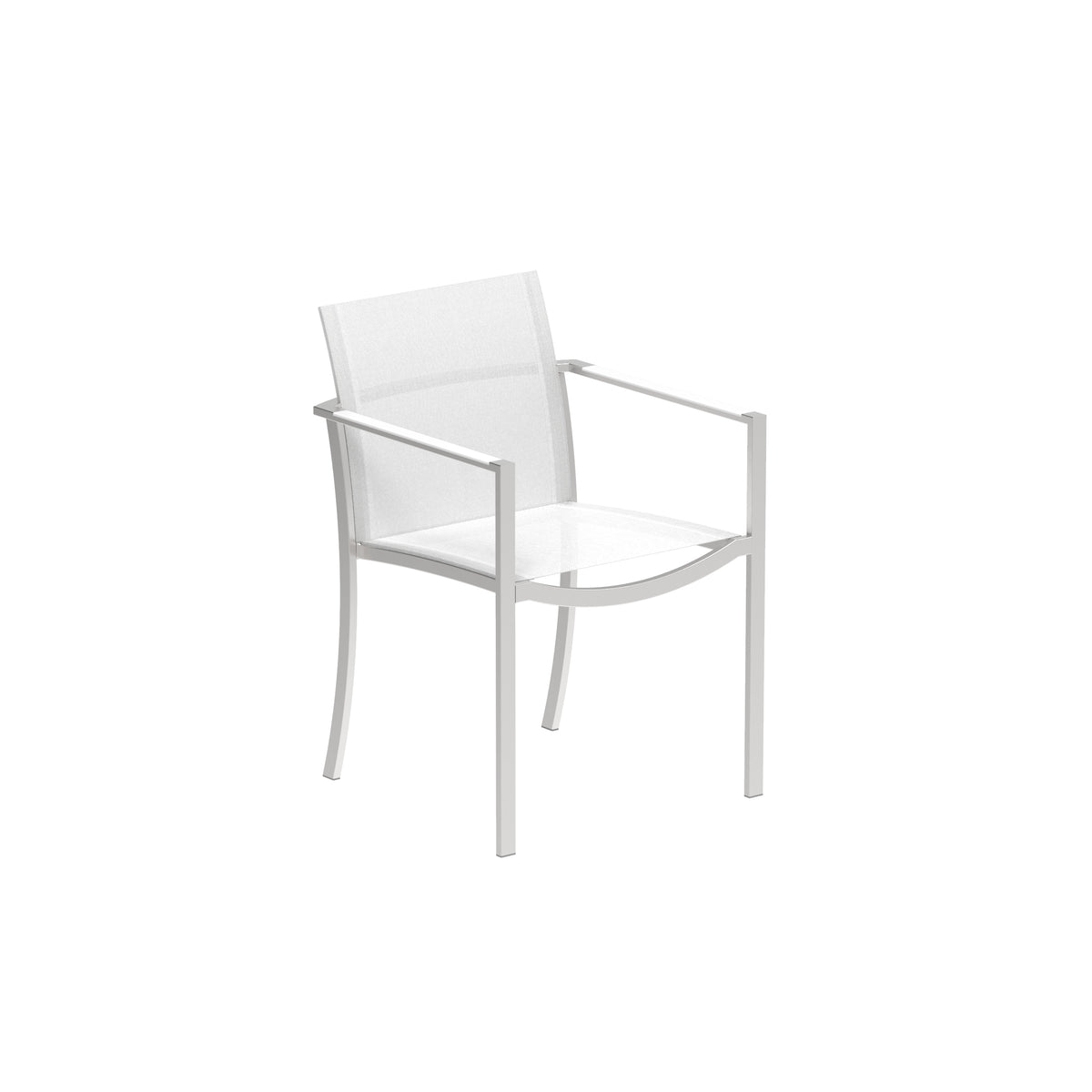Royal Botania O-zon Armlehnstuhl, Edelstahl gebürstet, Batyline weiß (white)
