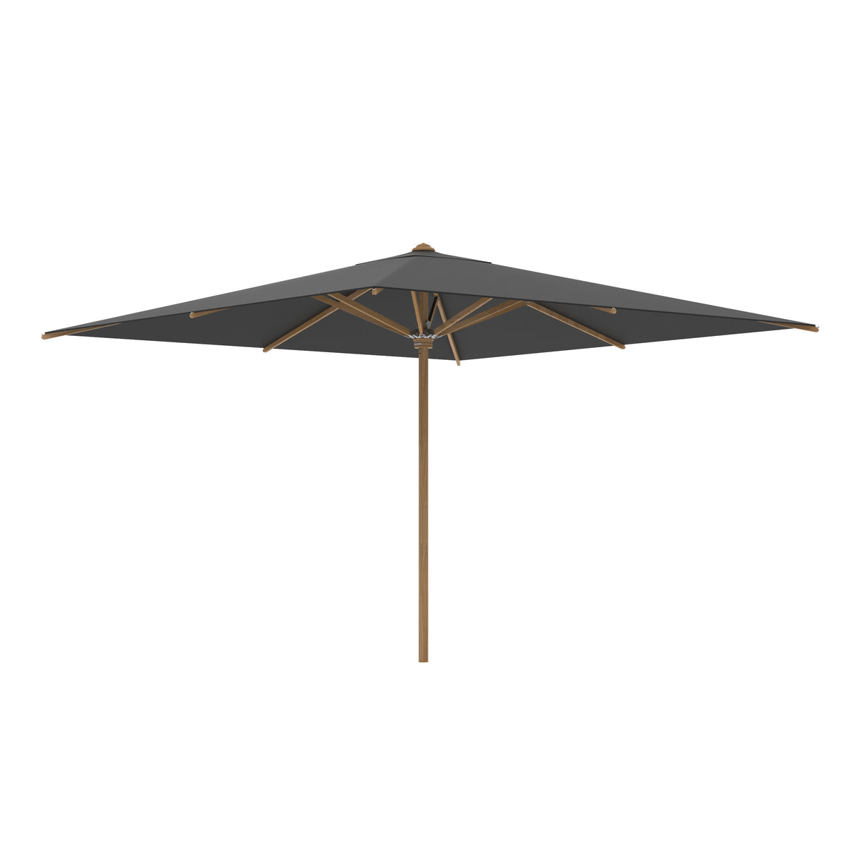 Royal Botania Shady Sonnenschirm 3,5 x 3,5 m, Mast Teak, Bespannung schwarz (black)