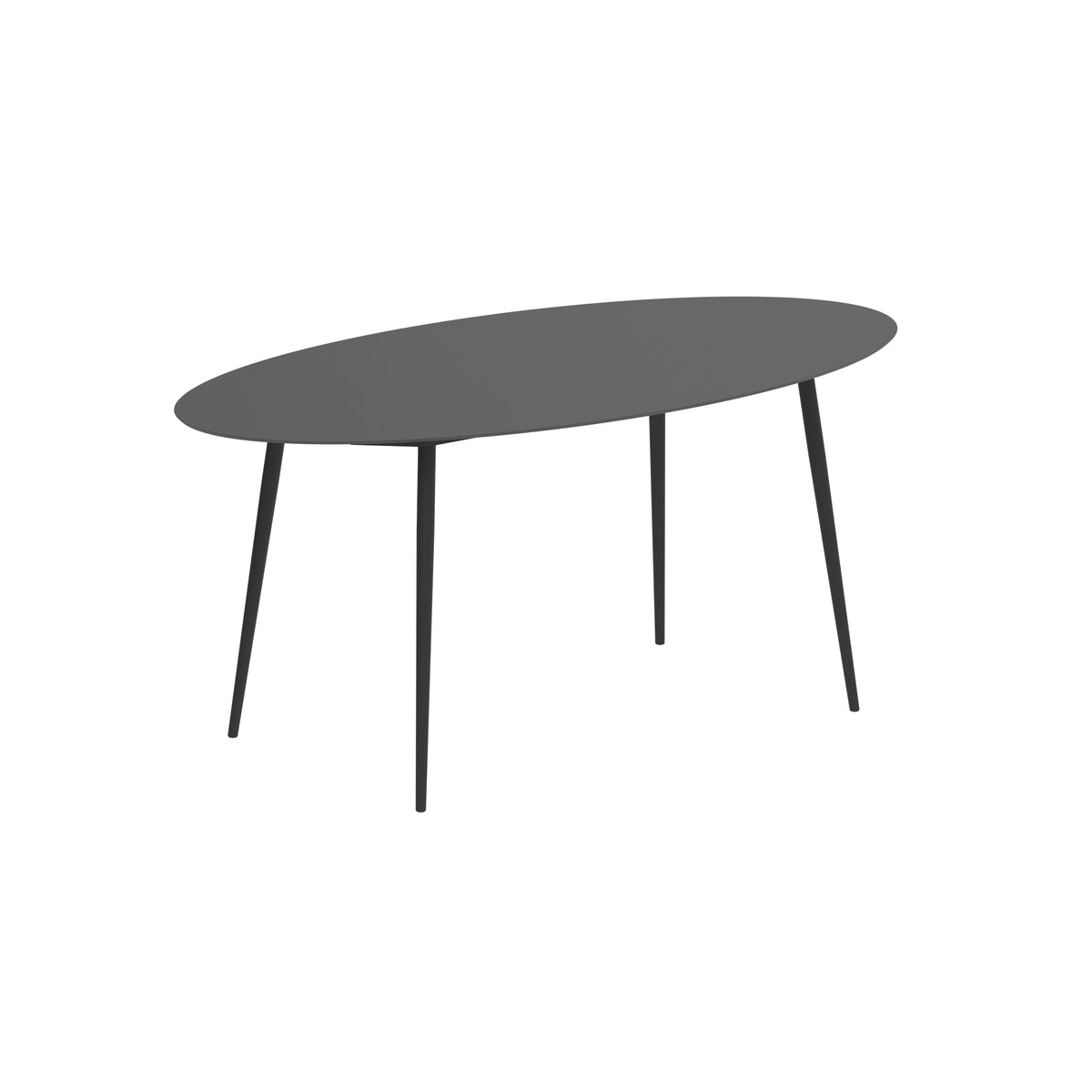 Royal Botania Styletto Bartisch Ellipse 250 x 130 cm, Alu anthrazit, Keramik schwarz (black)